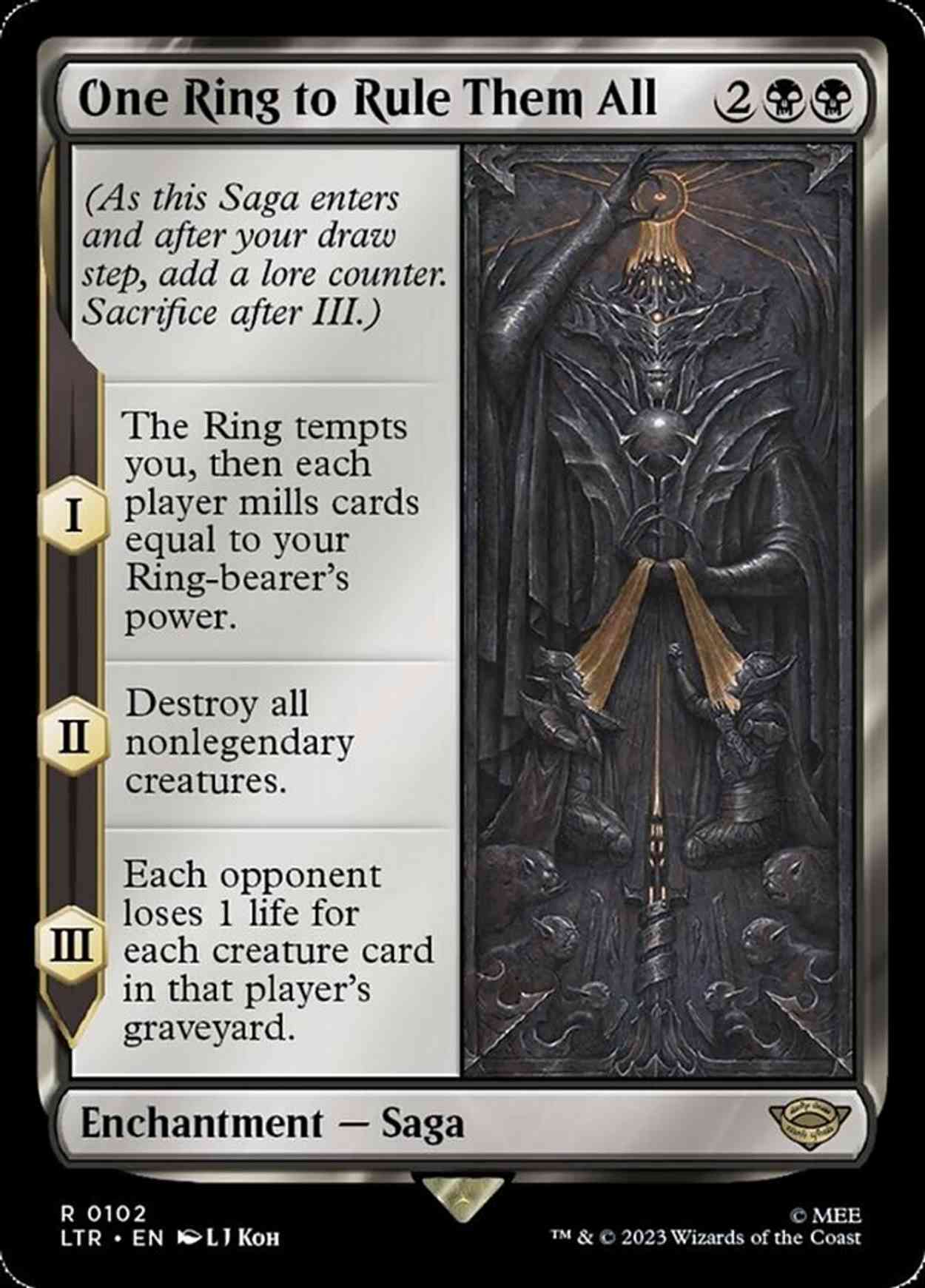 One Ring to Rule Them All magic card front