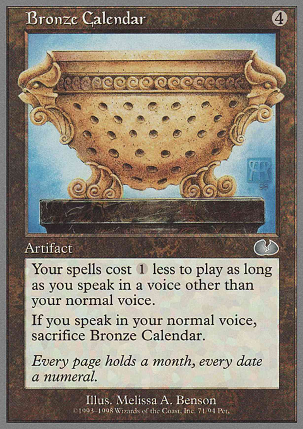 Bronze Calendar magic card front