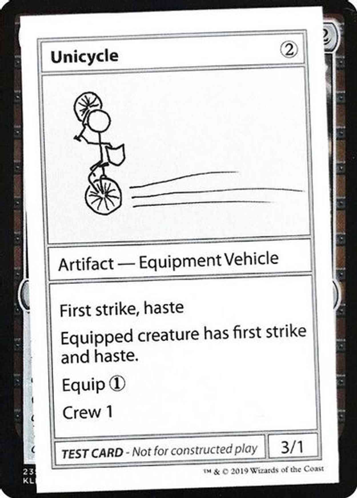 Unicycle (No PW Symbol) magic card front