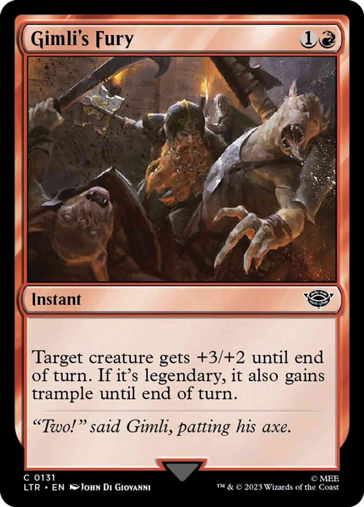 Gimli's Fury magic card front