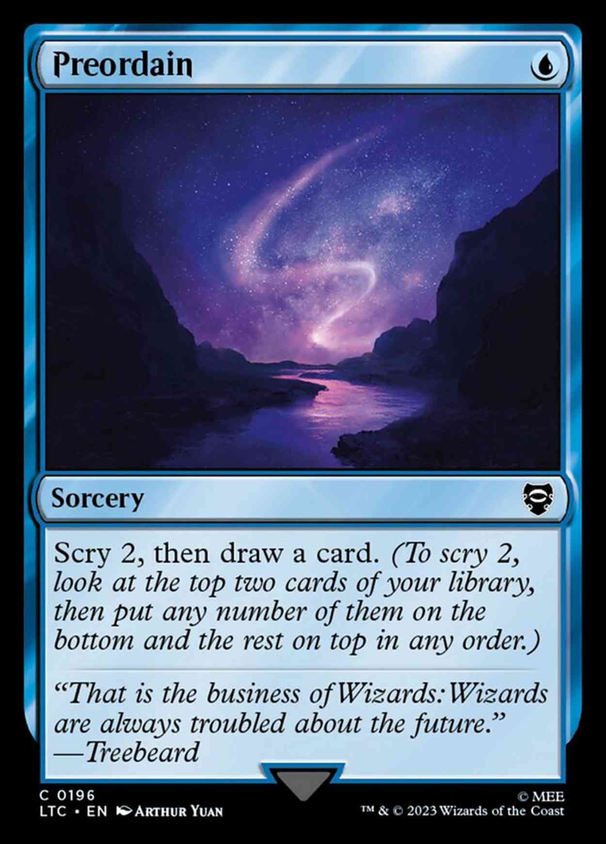 Preordain magic card front
