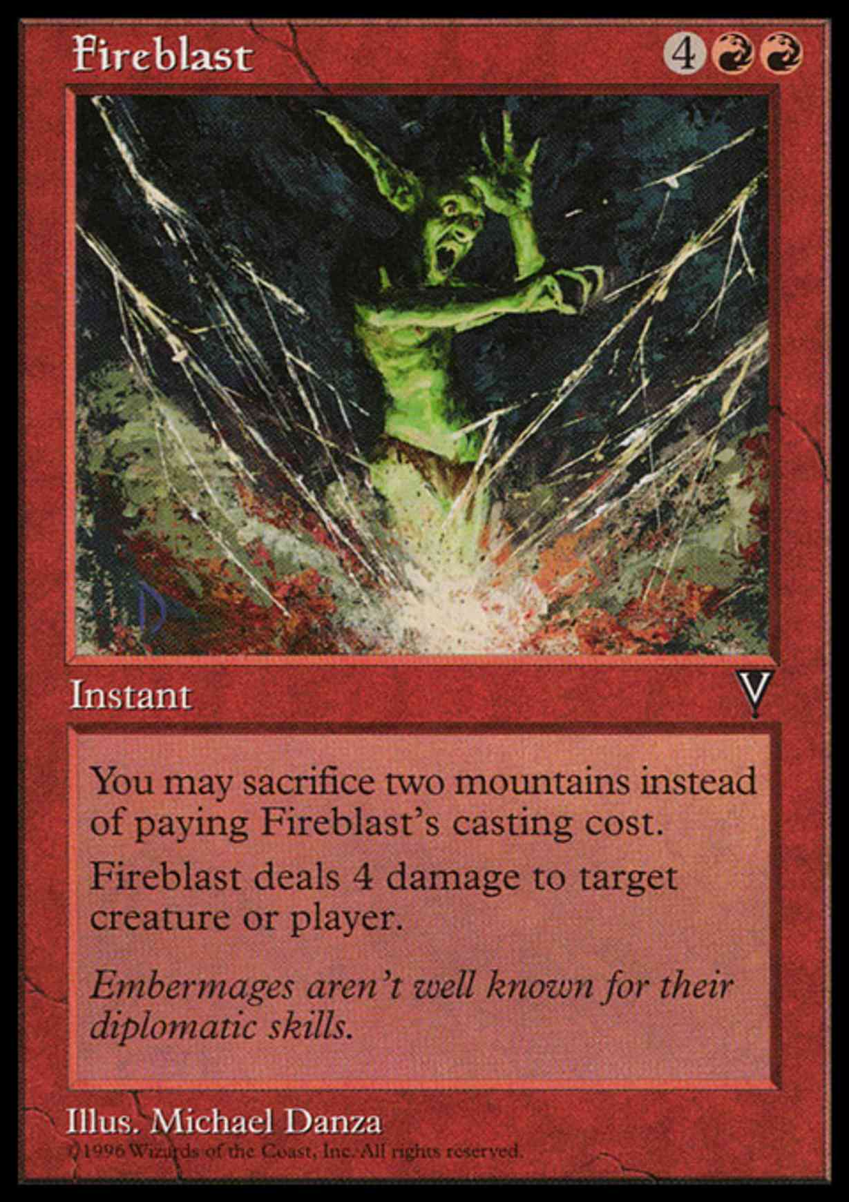 Fireblast magic card front