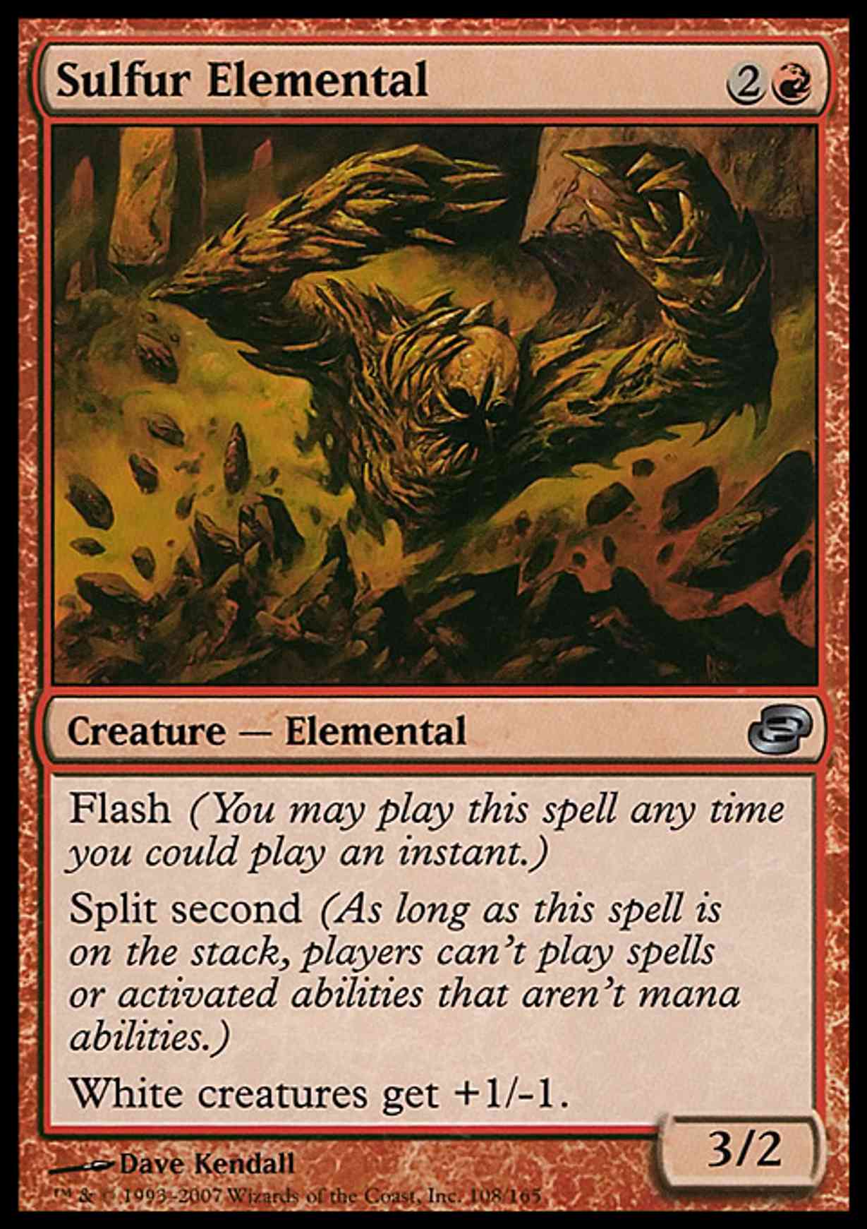 Sulfur Elemental magic card front