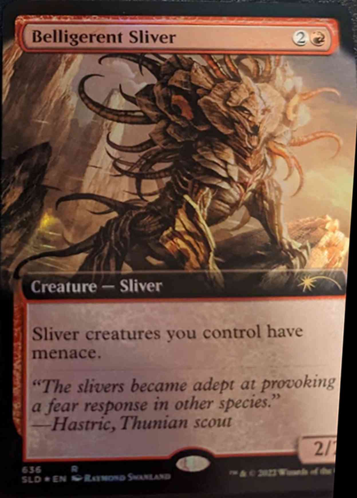 Belligerent Sliver (Extended Art) magic card front