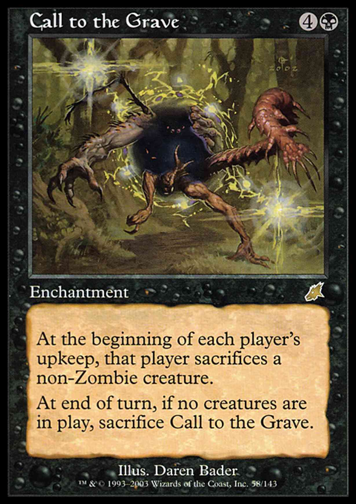 Call to the Grave magic card front