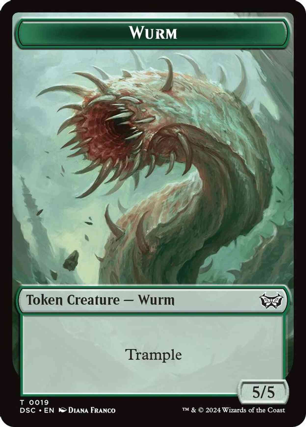 Wurm (0019) // Manifest Double-Sided Token magic card front