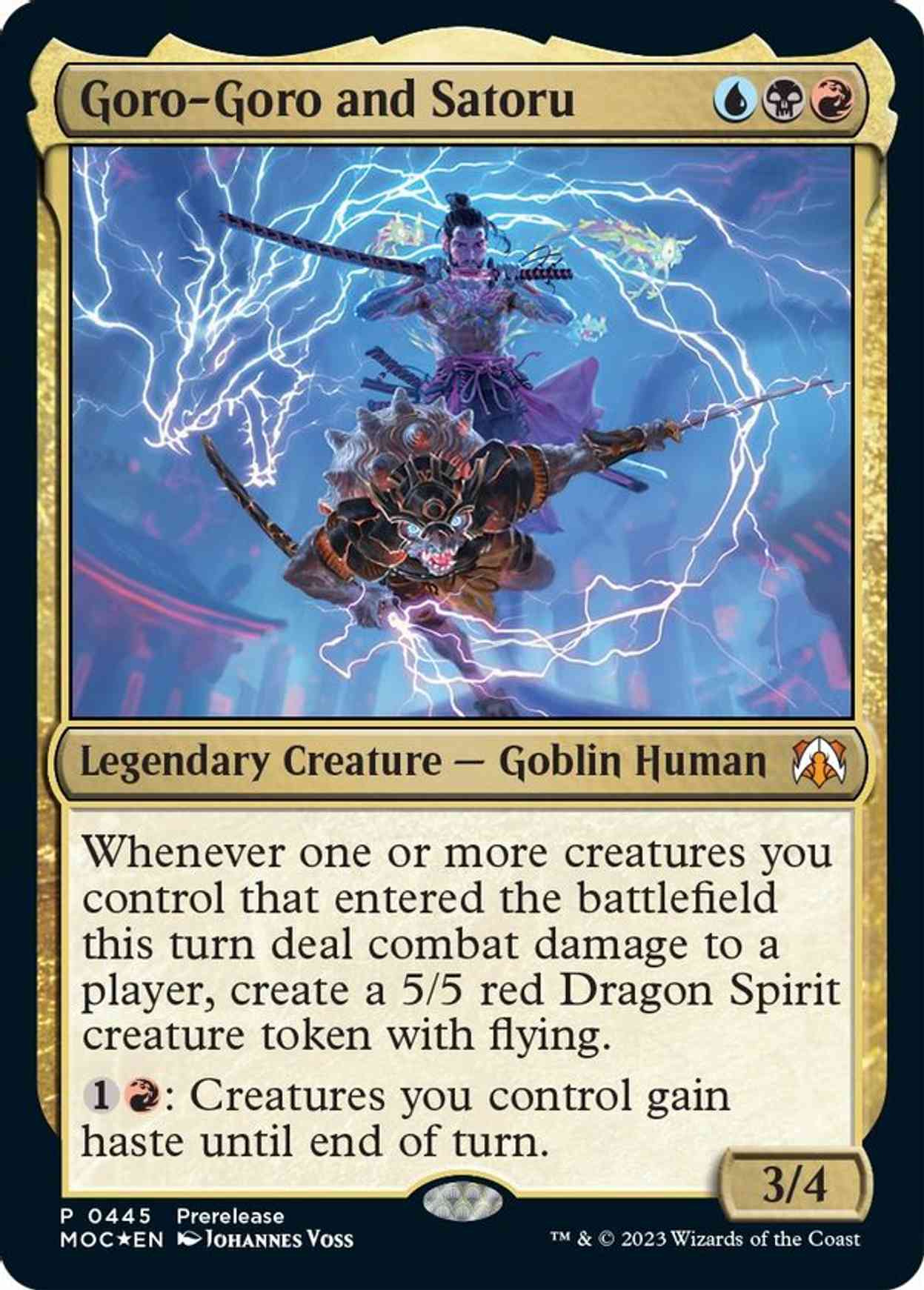 Goro-Goro and Satoru magic card front