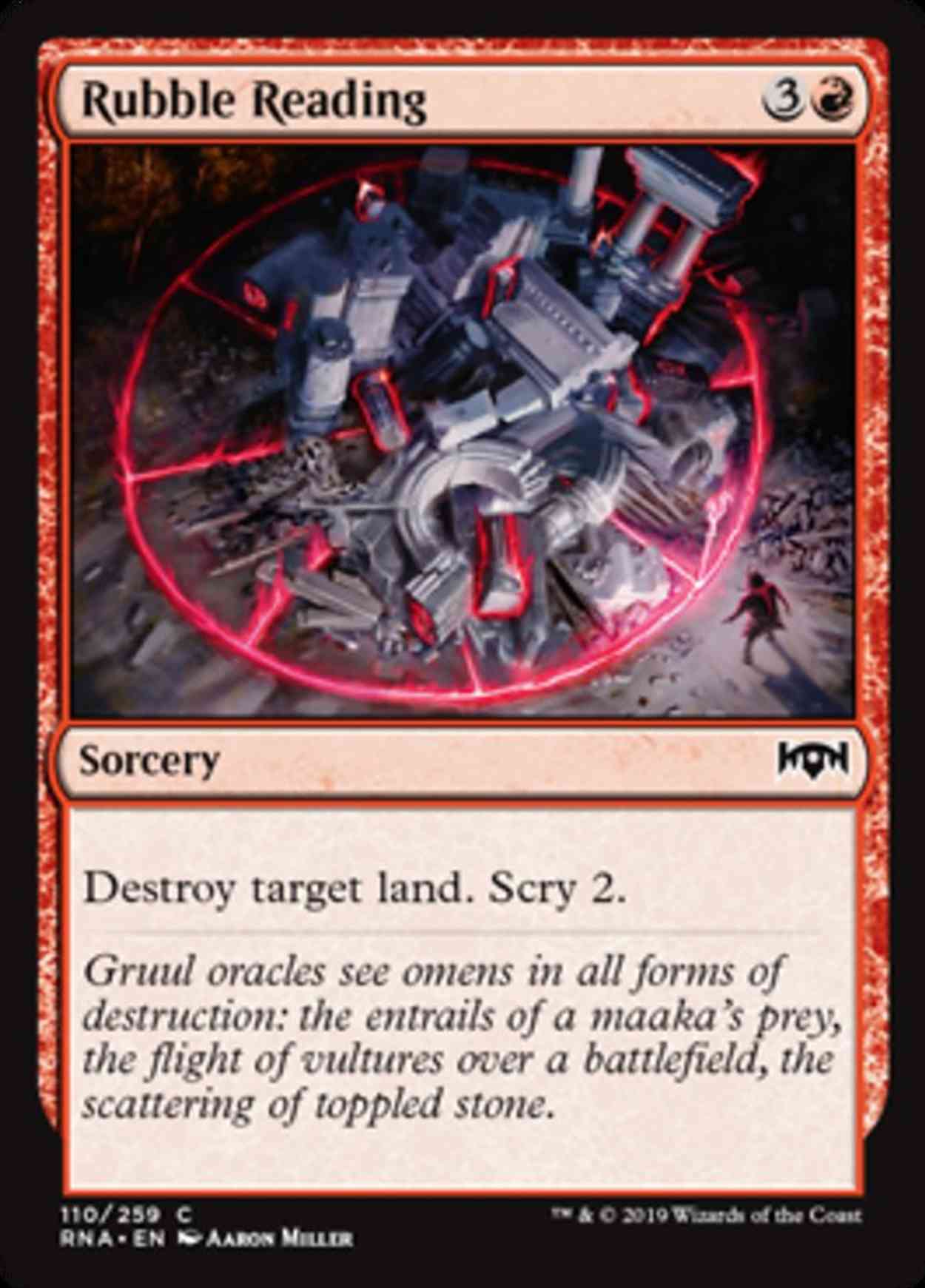 Rubble Reading magic card front