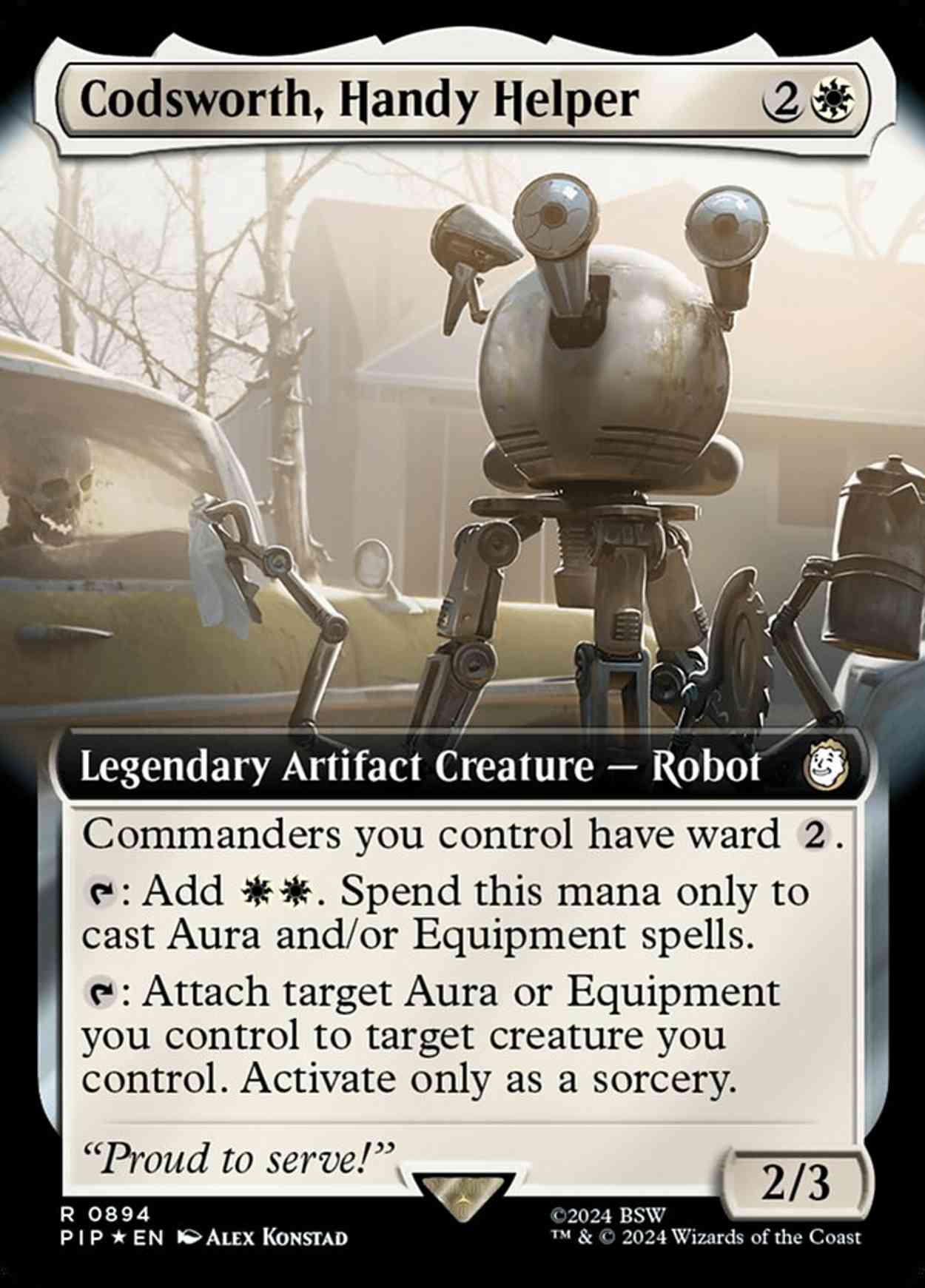 Codsworth, Handy Helper (Extended Art) (Surge Foil) magic card front