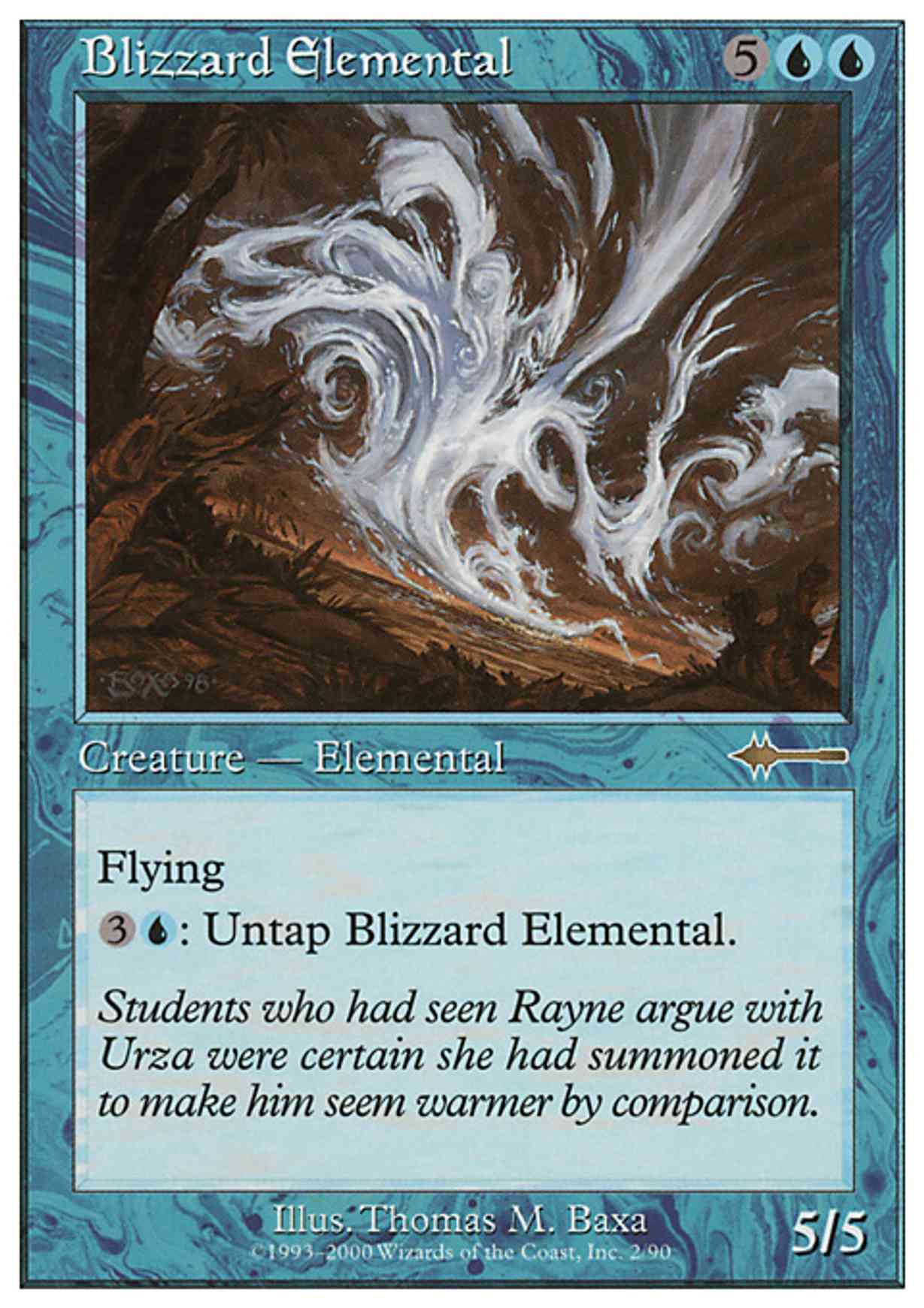 Blizzard Elemental magic card front