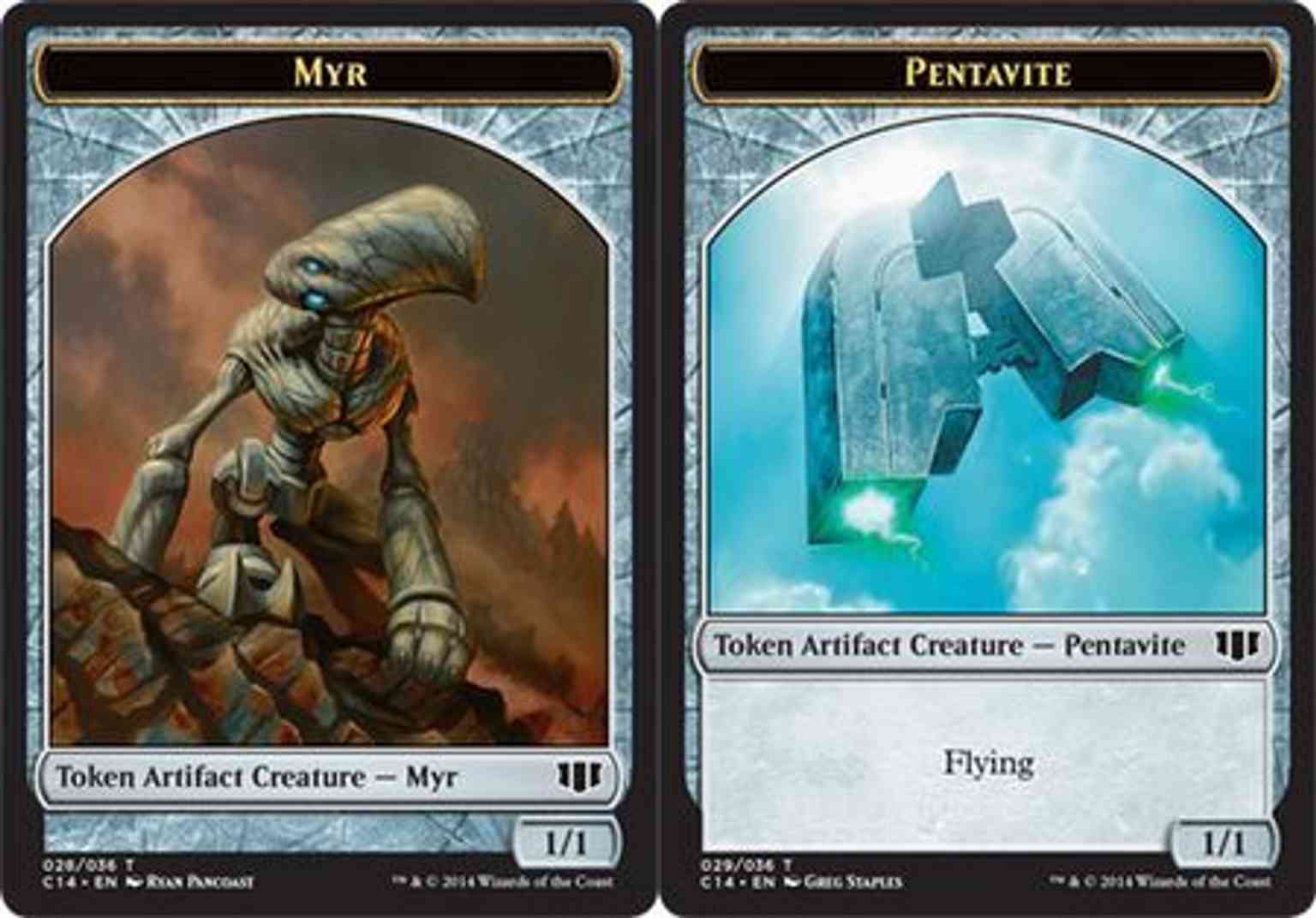 Myr // Pentavite Double-sided Token magic card front