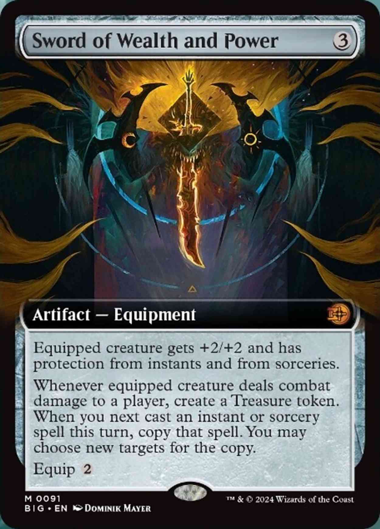 Sword of Wealth and Power (Extended Art) magic card front