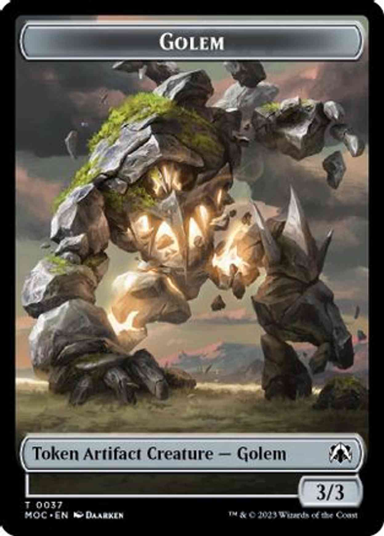 Golem // Clue Double-sided Token magic card front