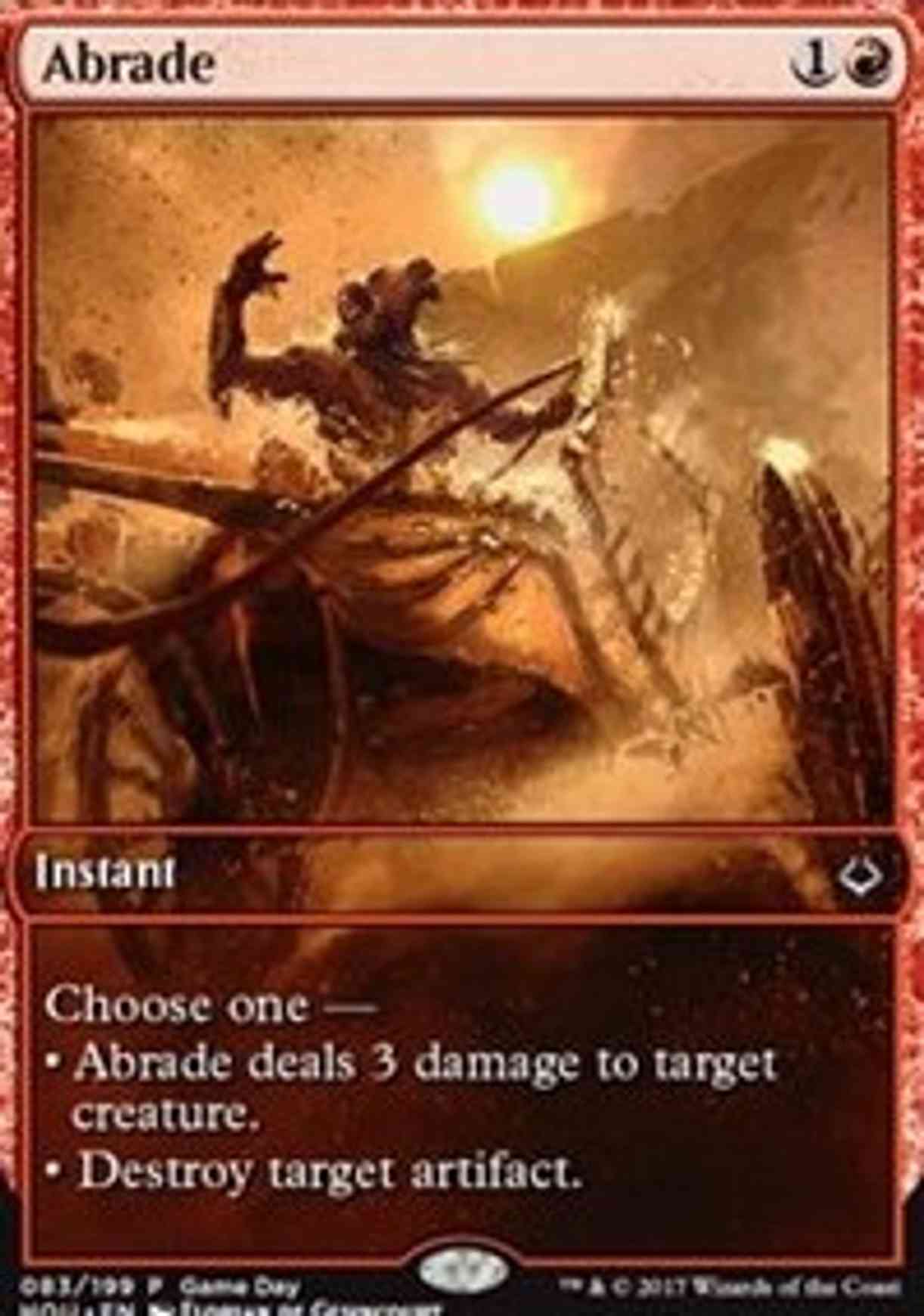 Abrade magic card front