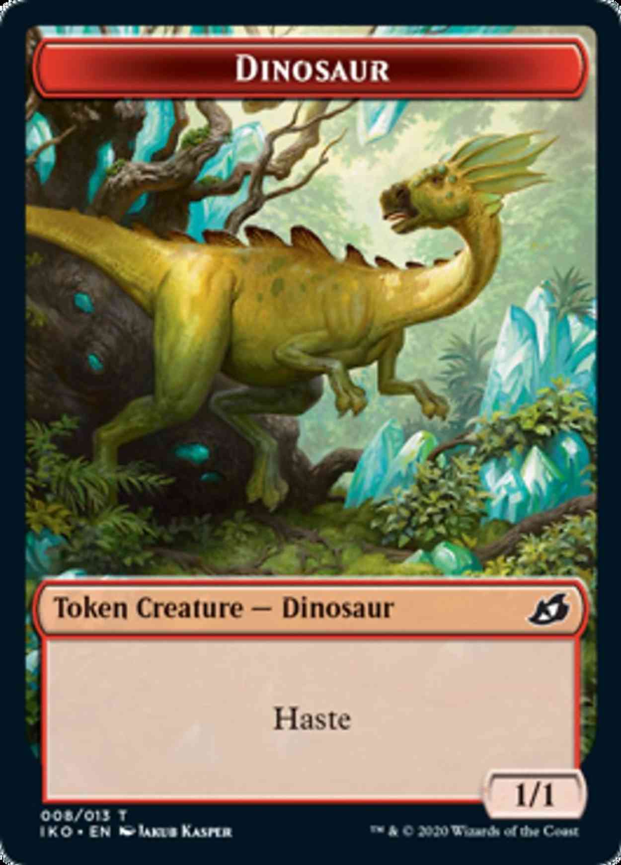 Dinosaur // Human Soldier (003) Double-sided Token magic card front