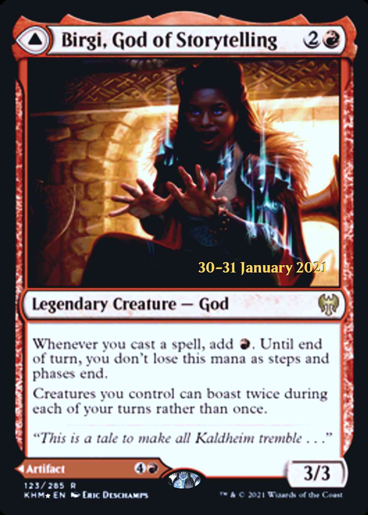 Birgi, God of Storytelling magic card front