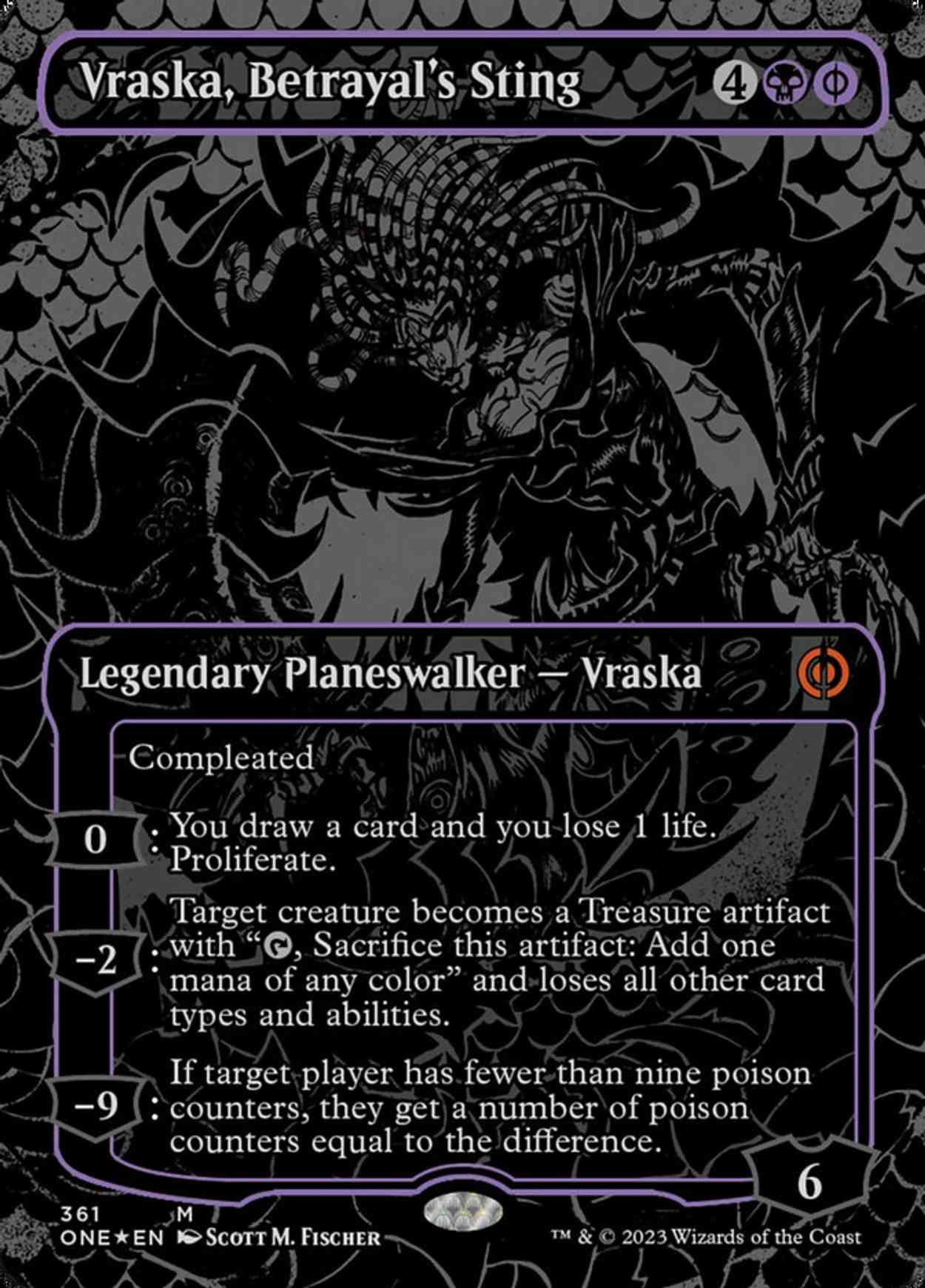 Vraska, Betrayal's Sting (Oil Slick Raised Foil) magic card front