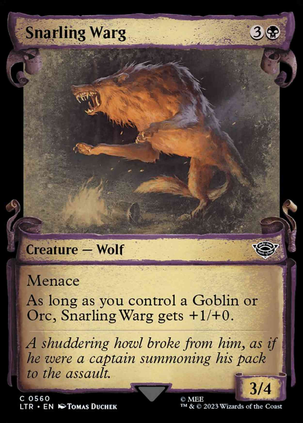 Snarling Warg (Showcase Scrolls) magic card front