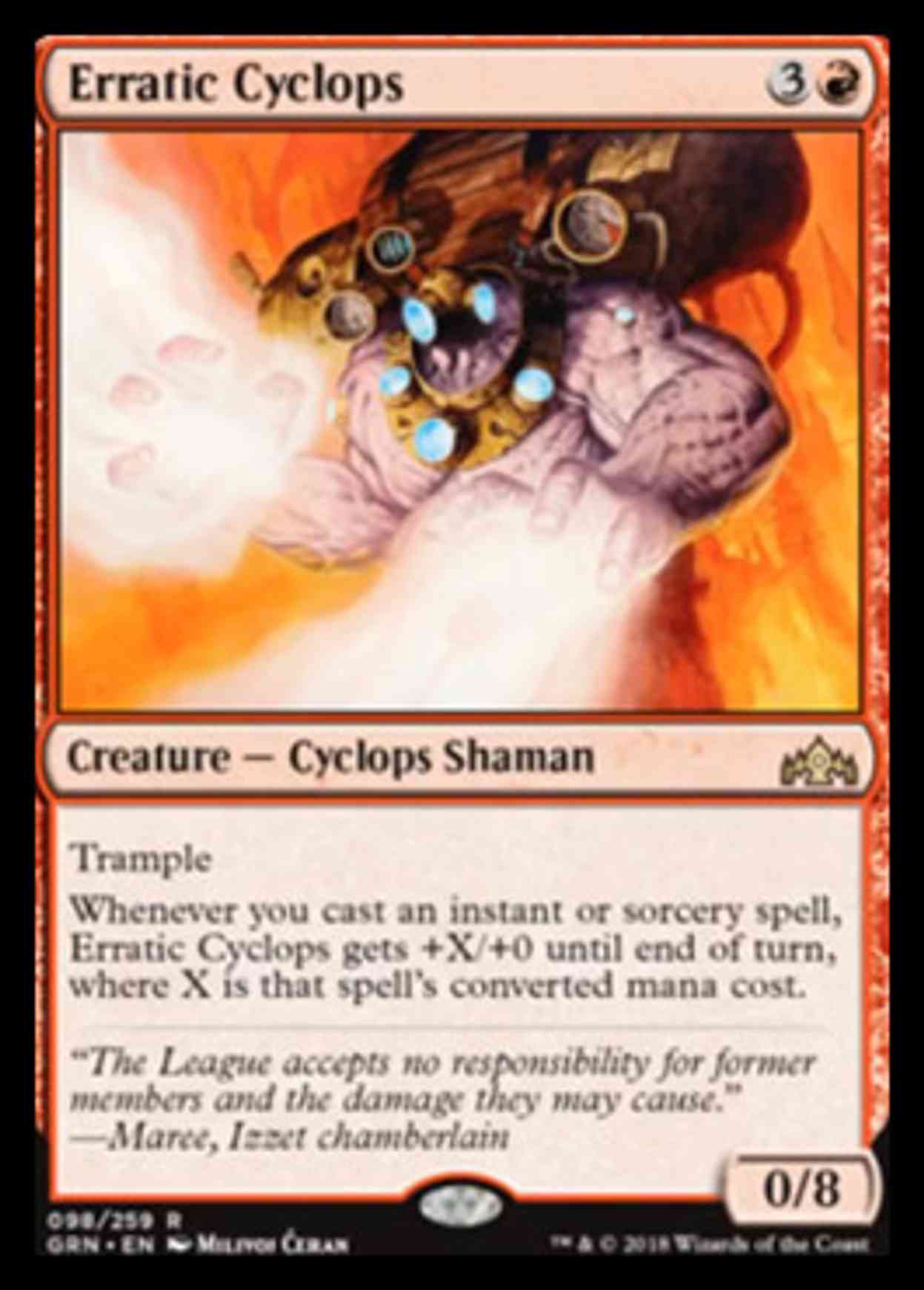 Erratic Cyclops magic card front