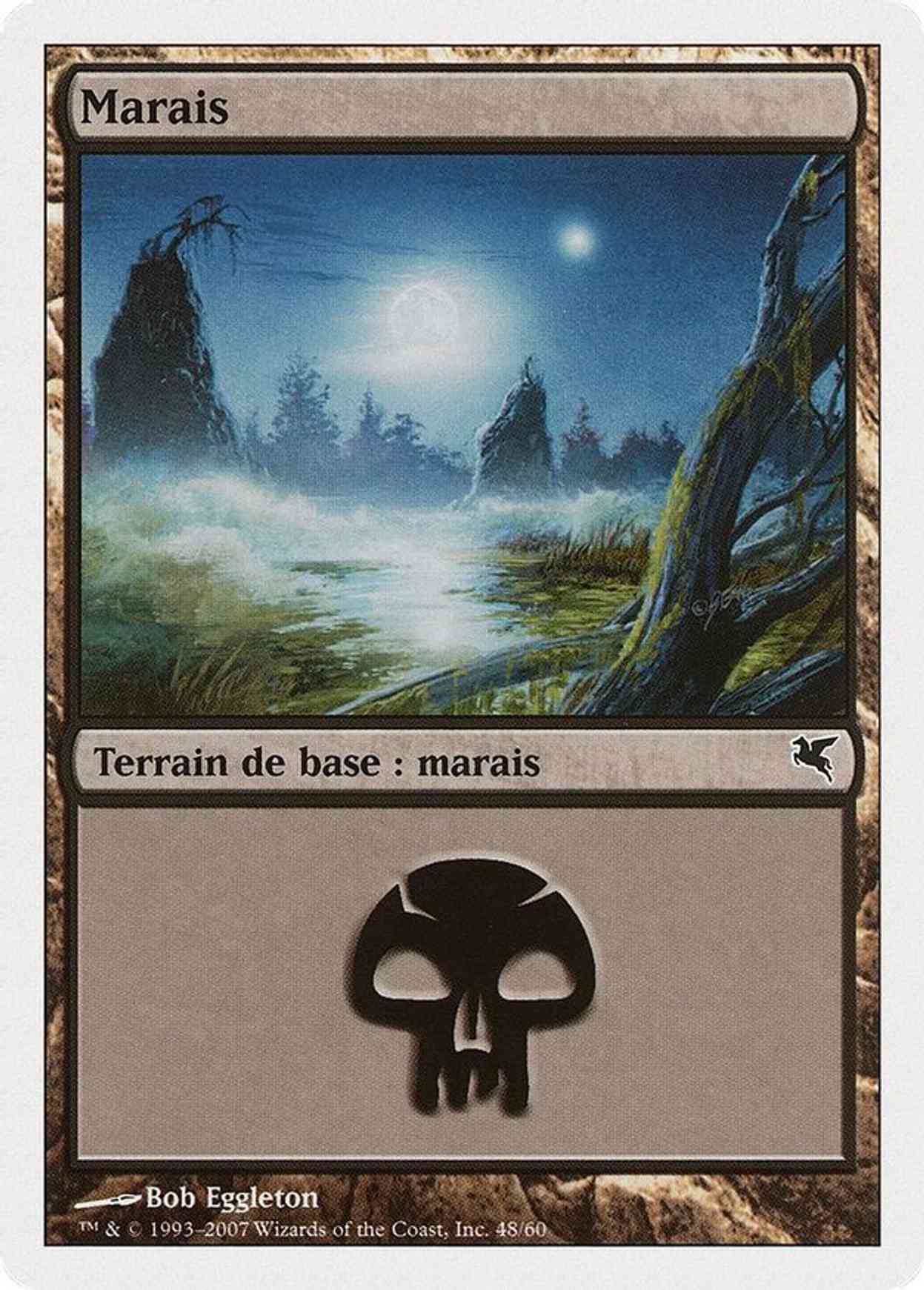 Swamp (French) - "Marais" (E48) magic card front