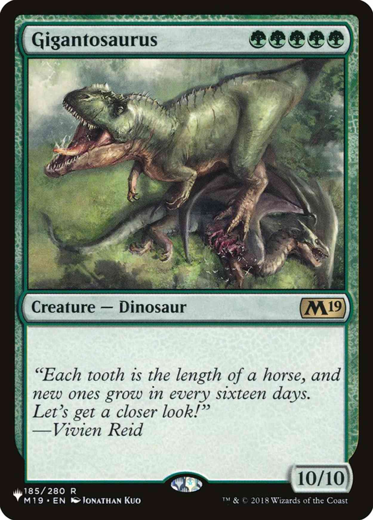 Gigantosaurus magic card front