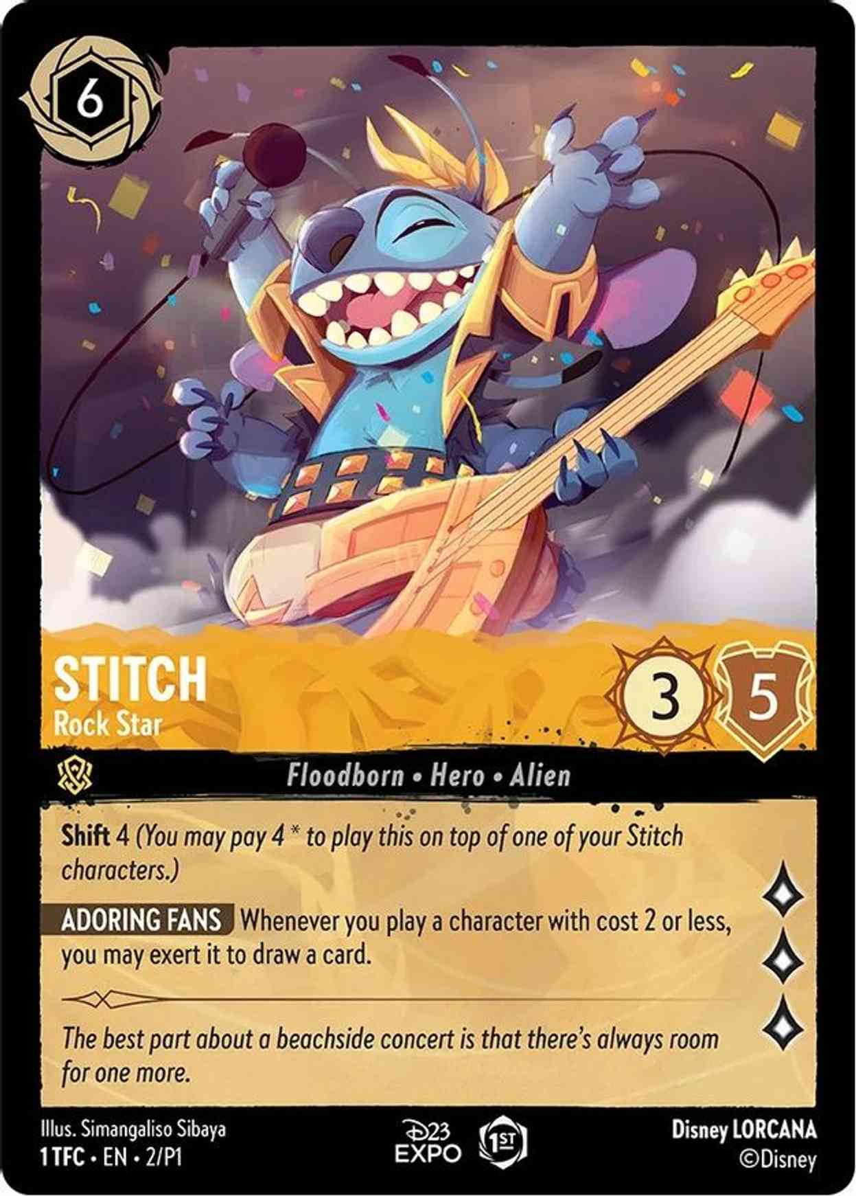 Stitch - Rock Star magic card front