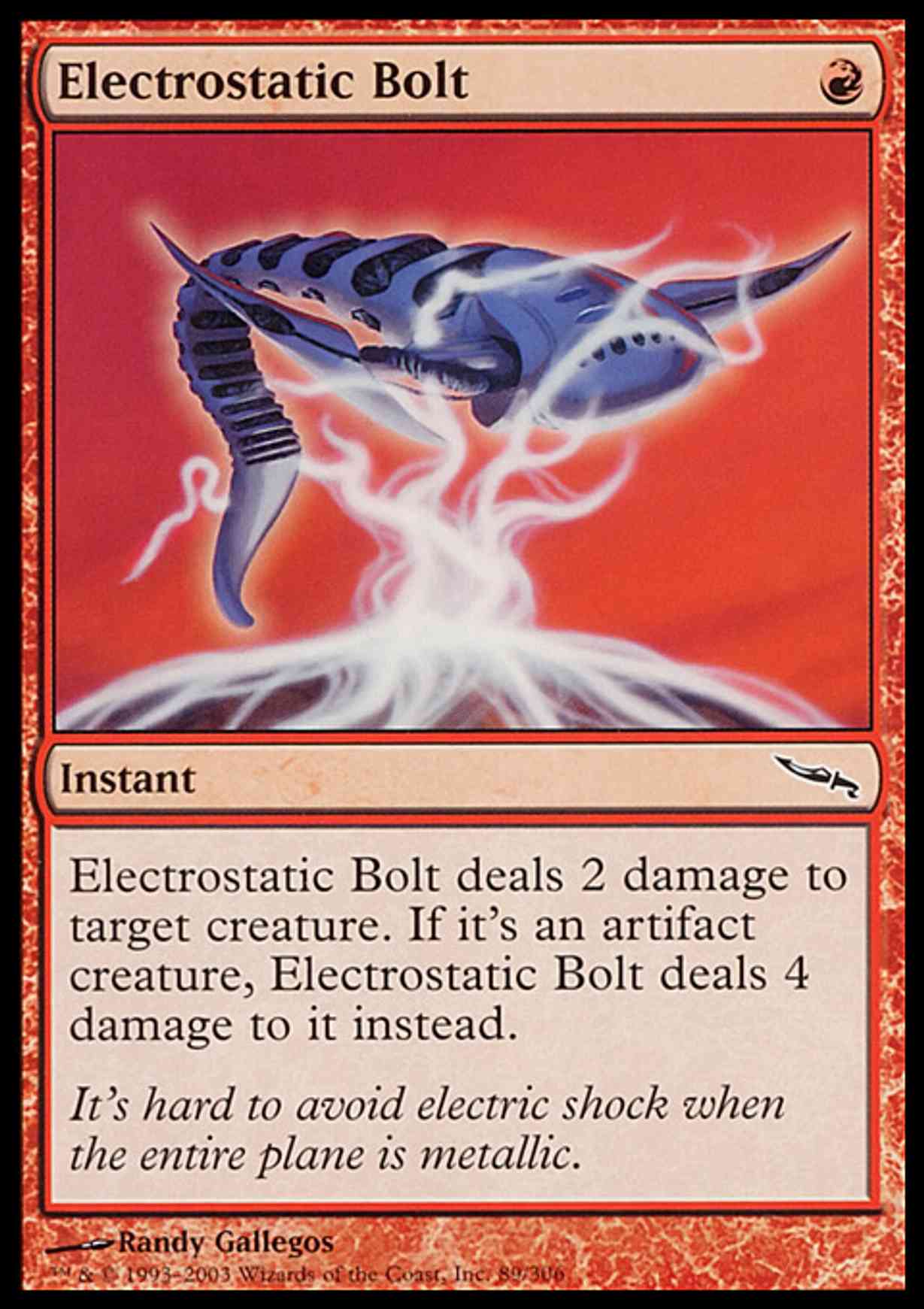 Electrostatic Bolt magic card front