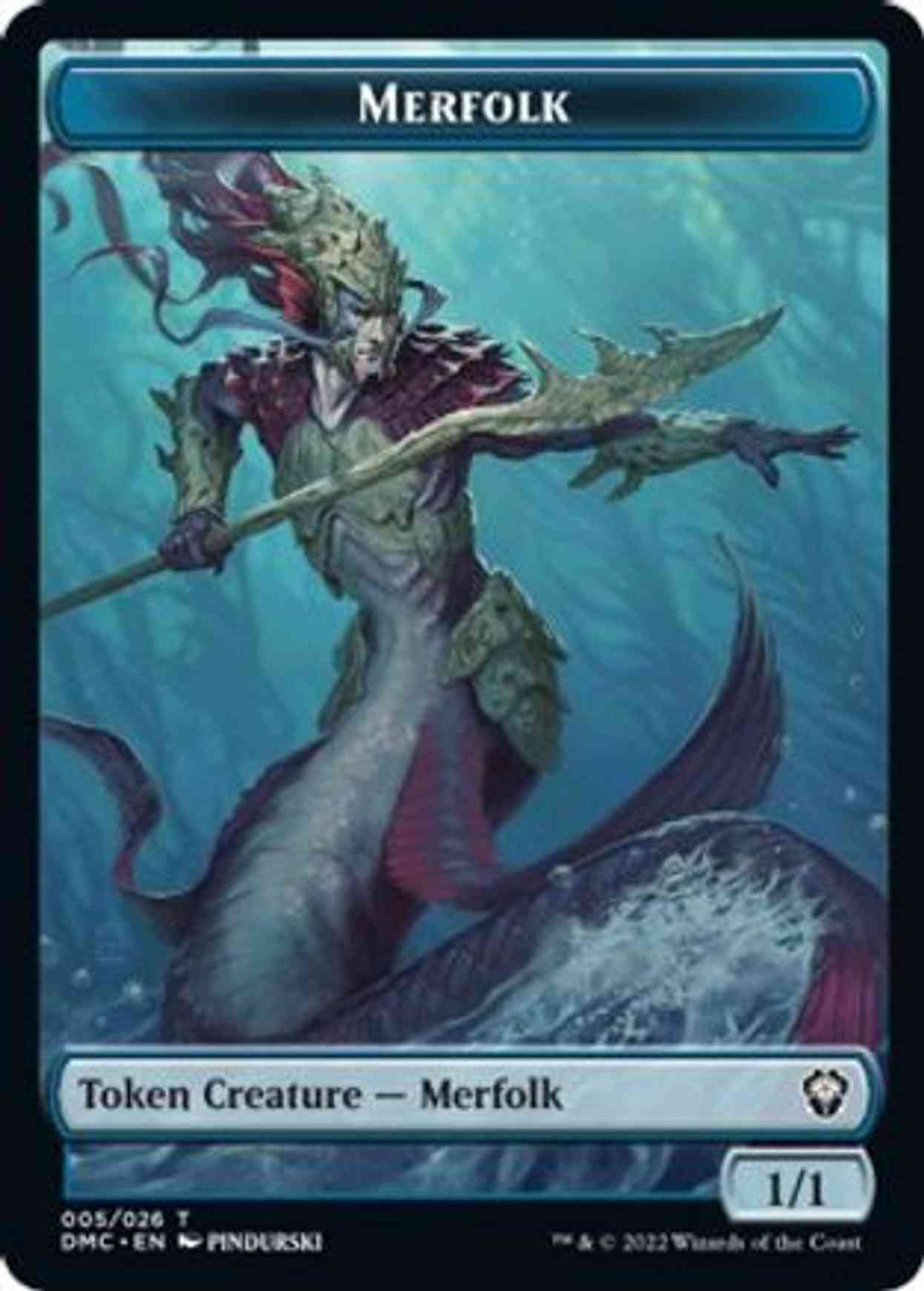 Merfolk Token magic card front