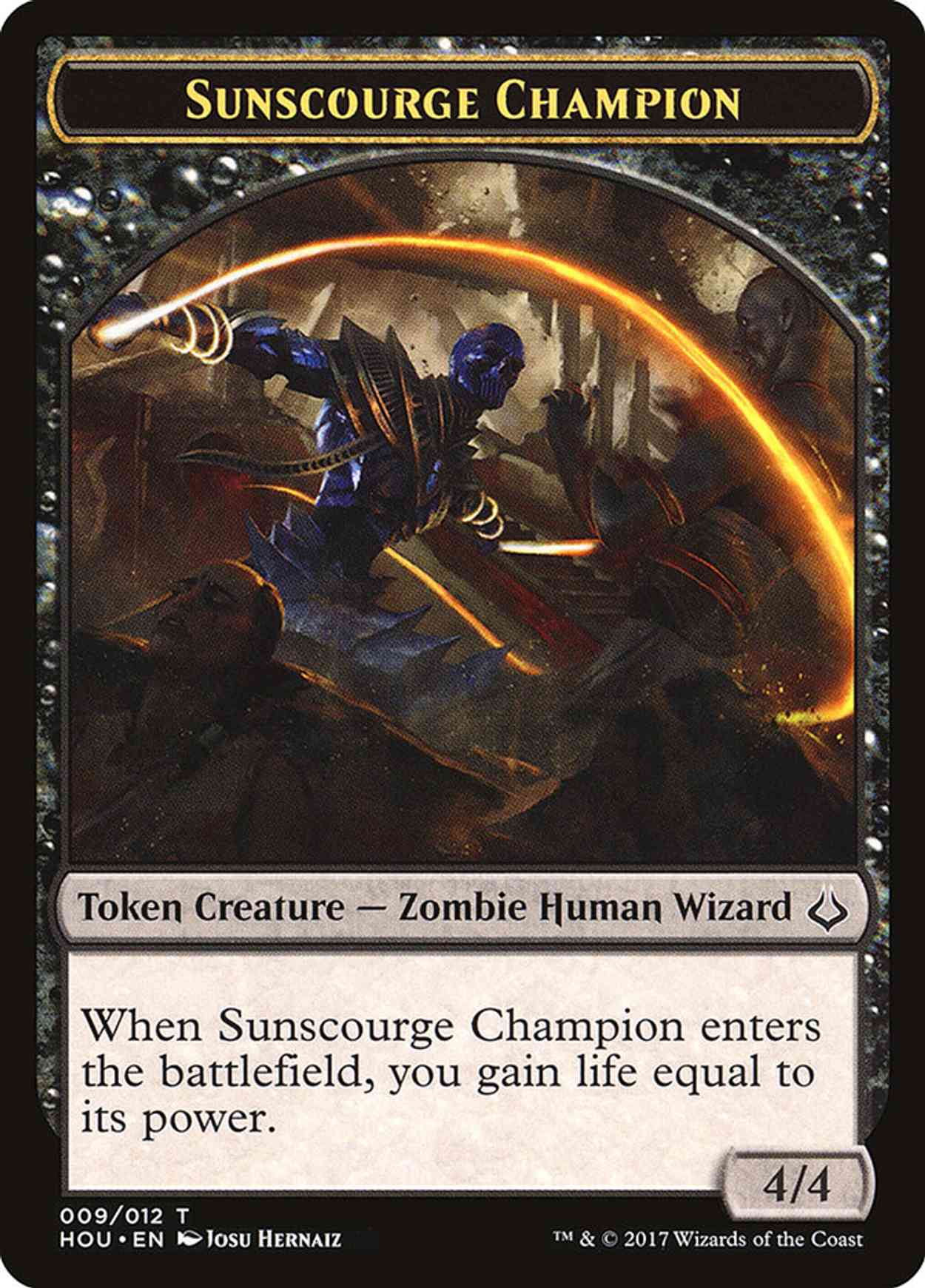 Sunscourge Champion // Zombie Double-sided Token magic card front