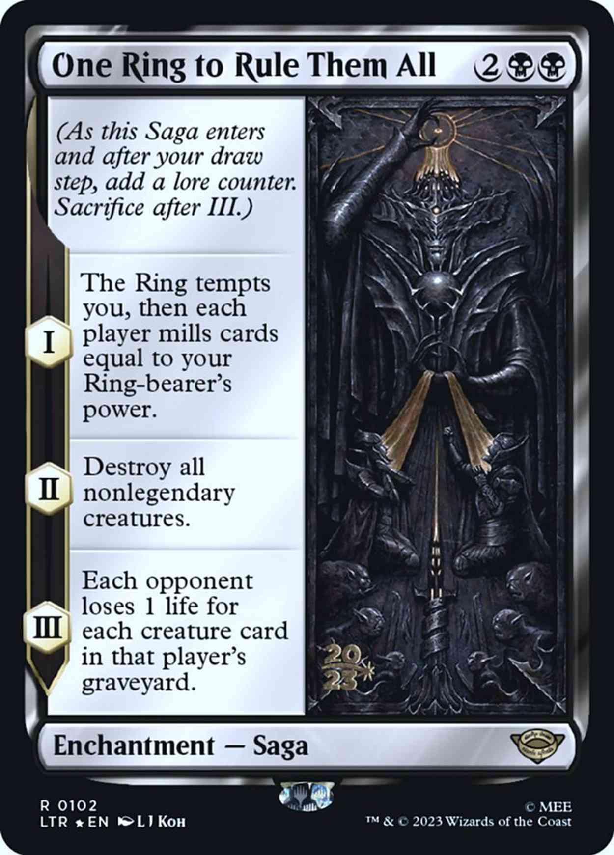 One Ring to Rule Them All magic card front