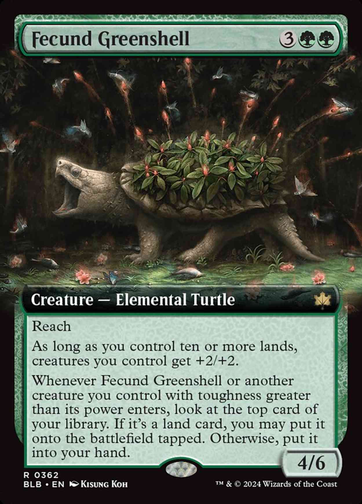 Fecund Greenshell magic card front