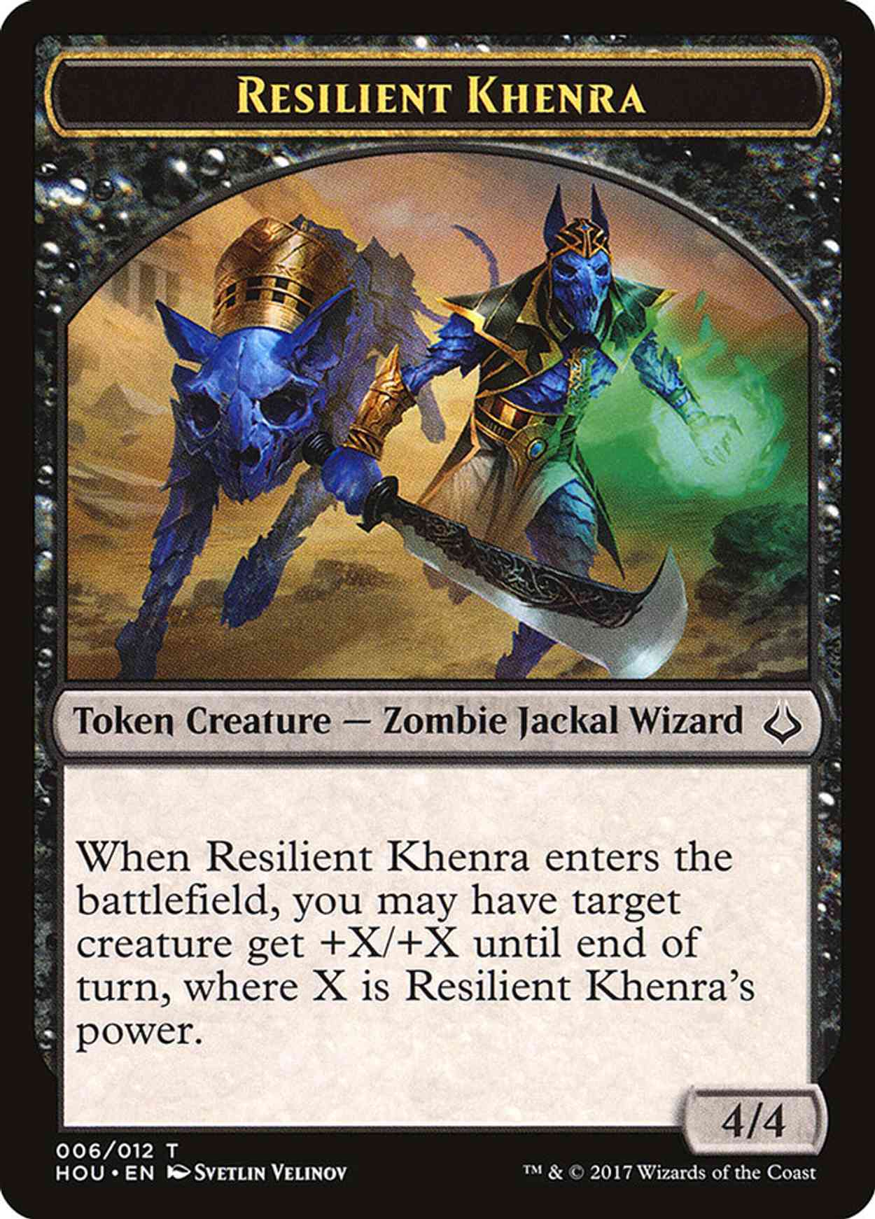 Resilient Khenra // Zombie Double-sided Token magic card front
