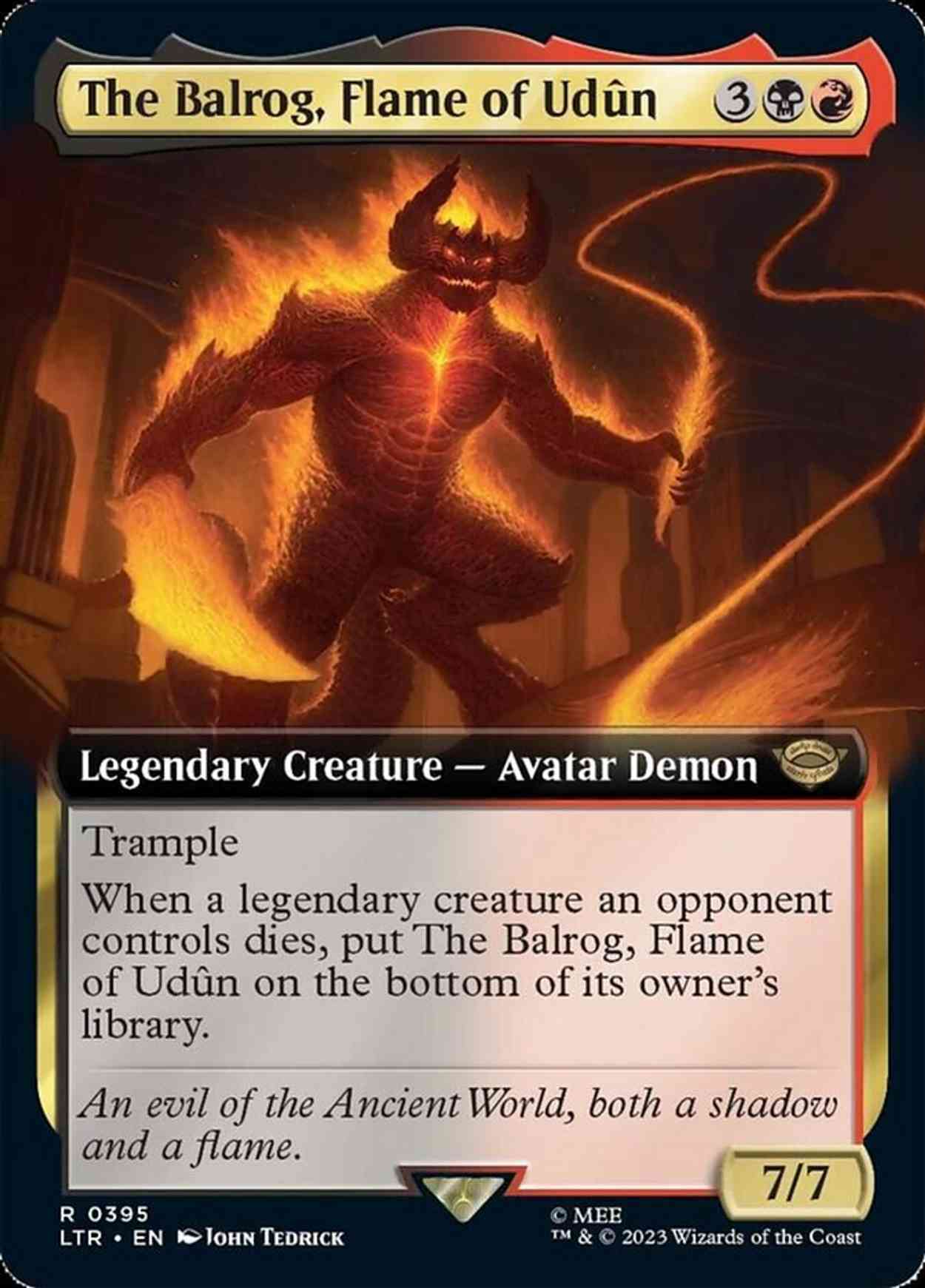 The Balrog, Flame of Udûn (Extended Art) magic card front