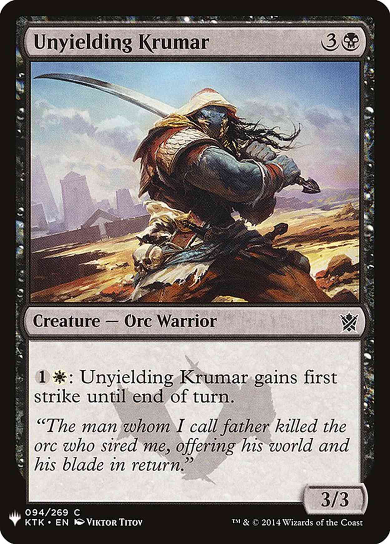 Unyielding Krumar magic card front