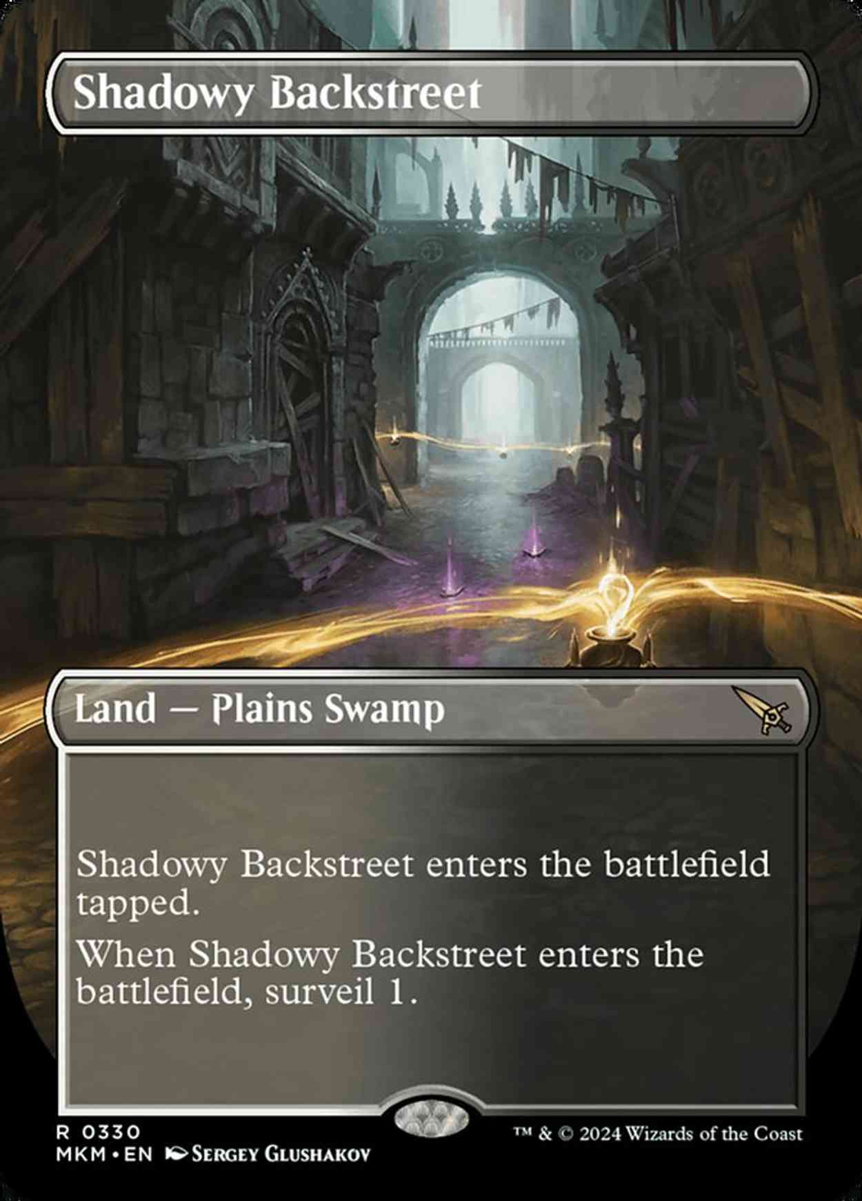 Shadowy Backstreet (Borderless) magic card front