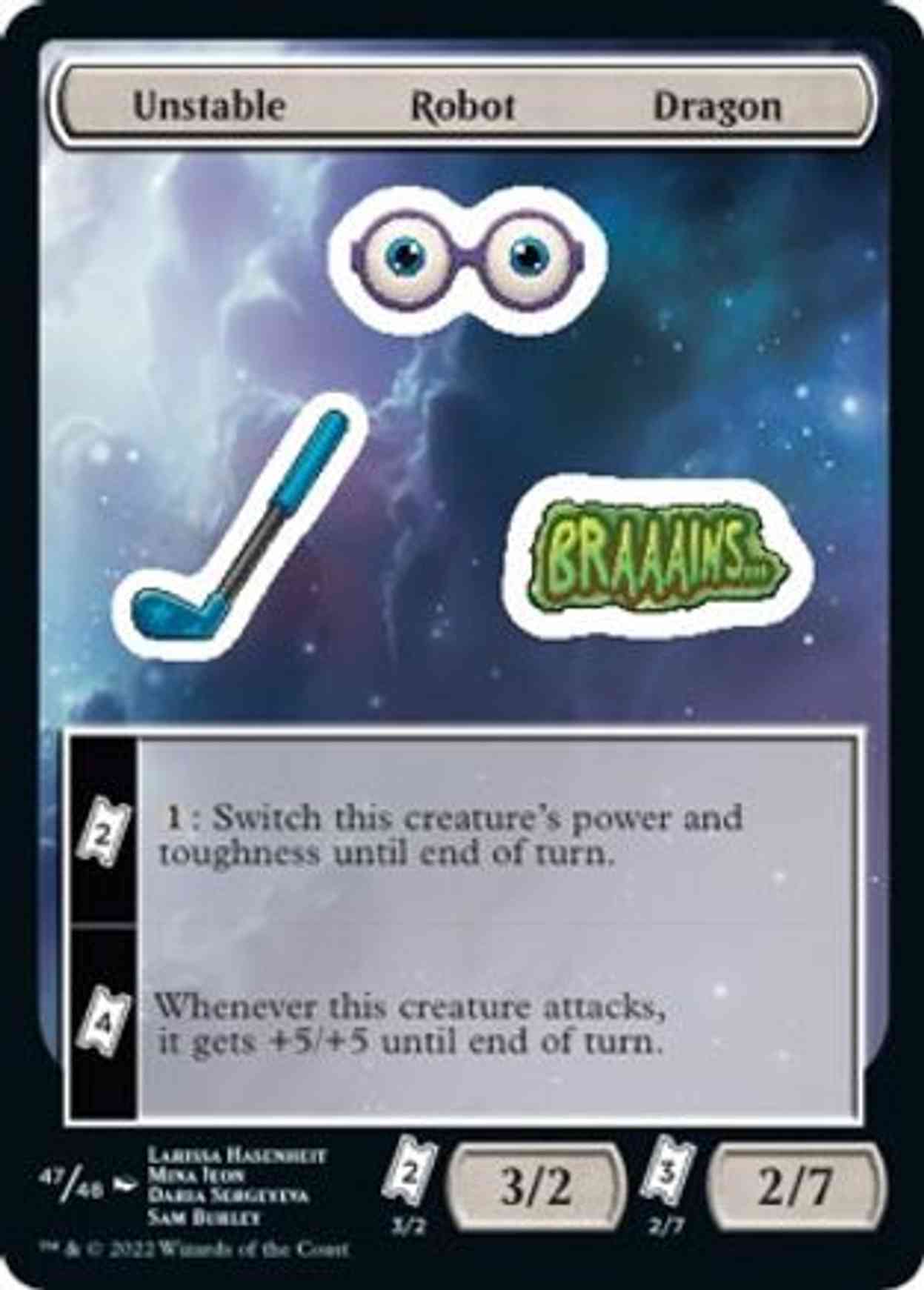 Unstable Robot Dragon magic card front