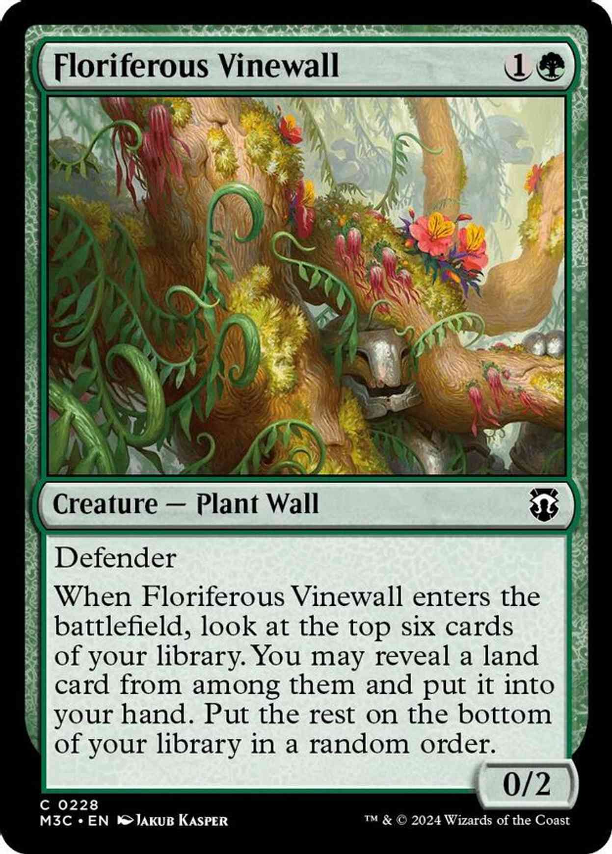 Floriferous Vinewall (Ripple Foil) magic card front