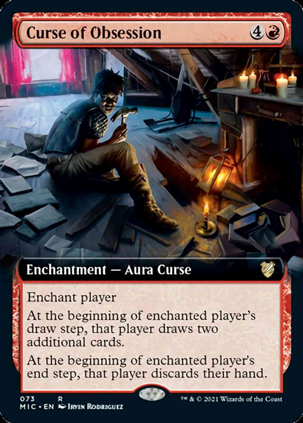 Curse of Obsession (Extended Art) magic card front