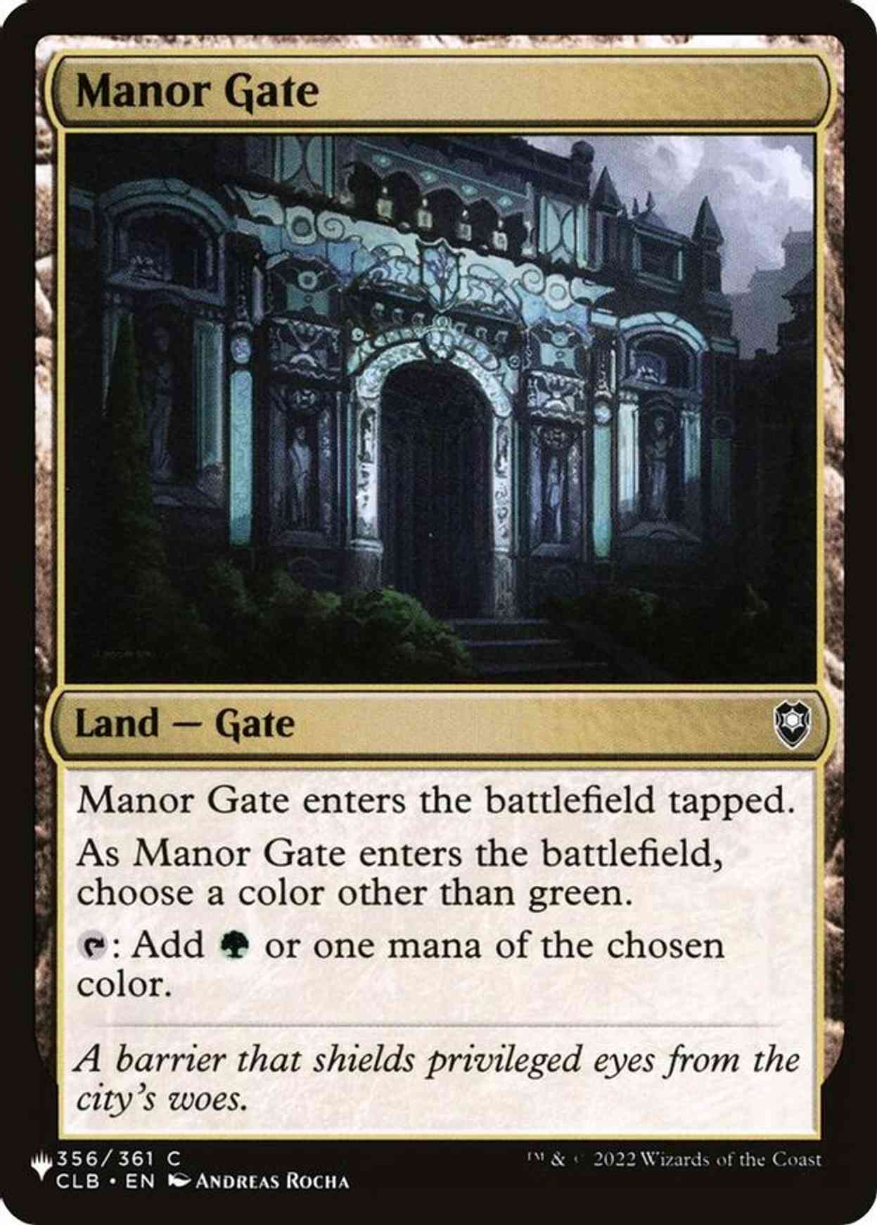 Manor Gate magic card front