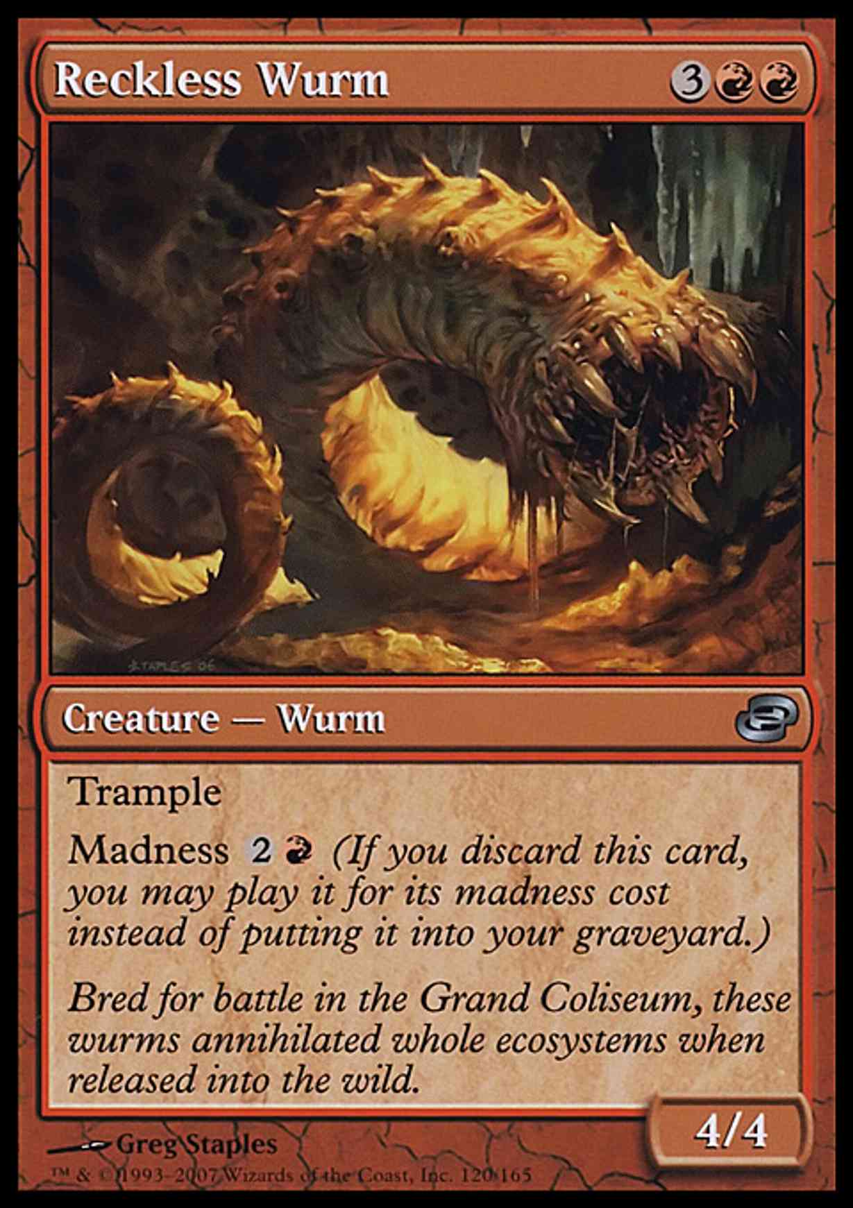 Reckless Wurm magic card front