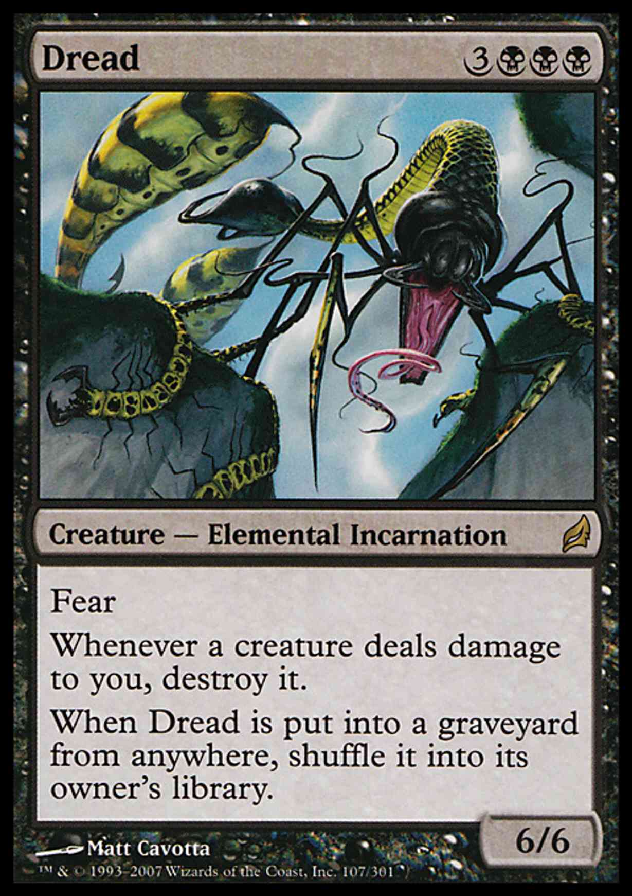 Dread magic card front