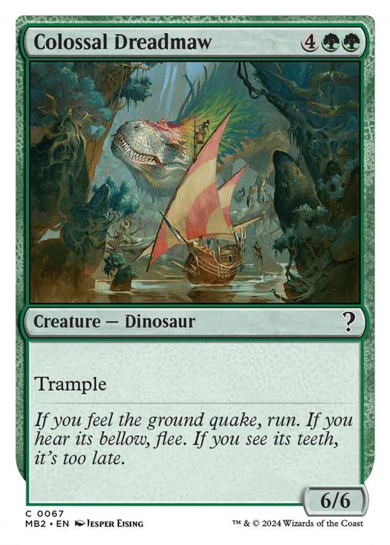 Colossal Dreadmaw (White Border) magic card front