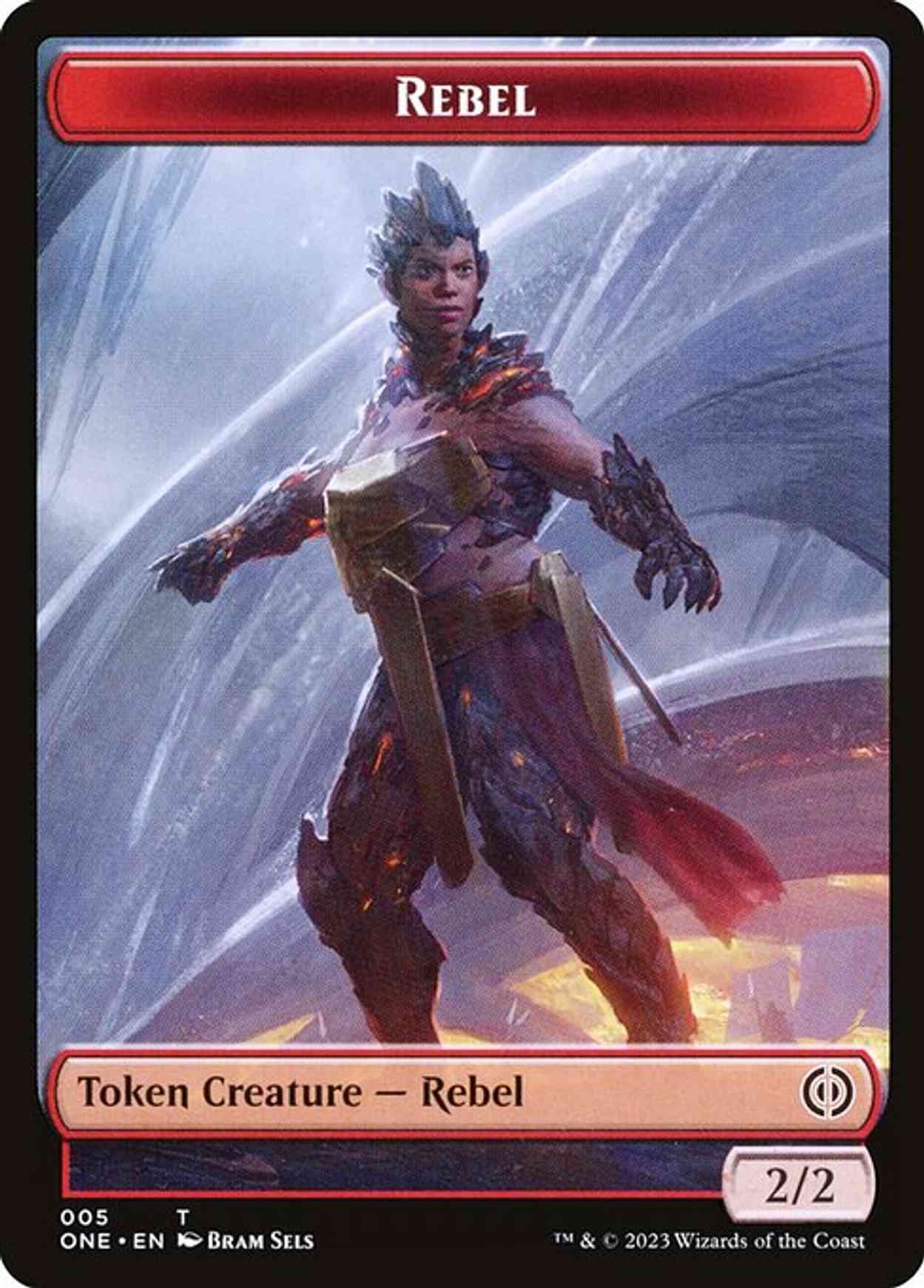 Rebel // Emblem - Koth, Fire of Resistance Double-sided Token magic card front