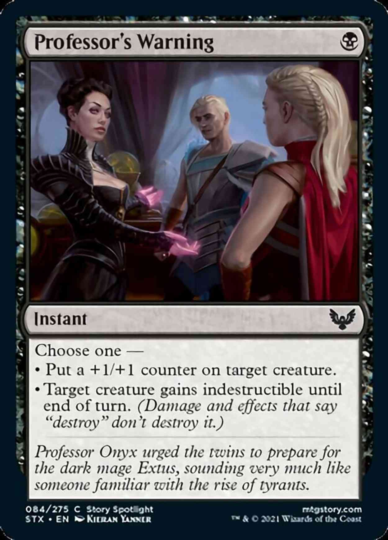 Professor's Warning magic card front
