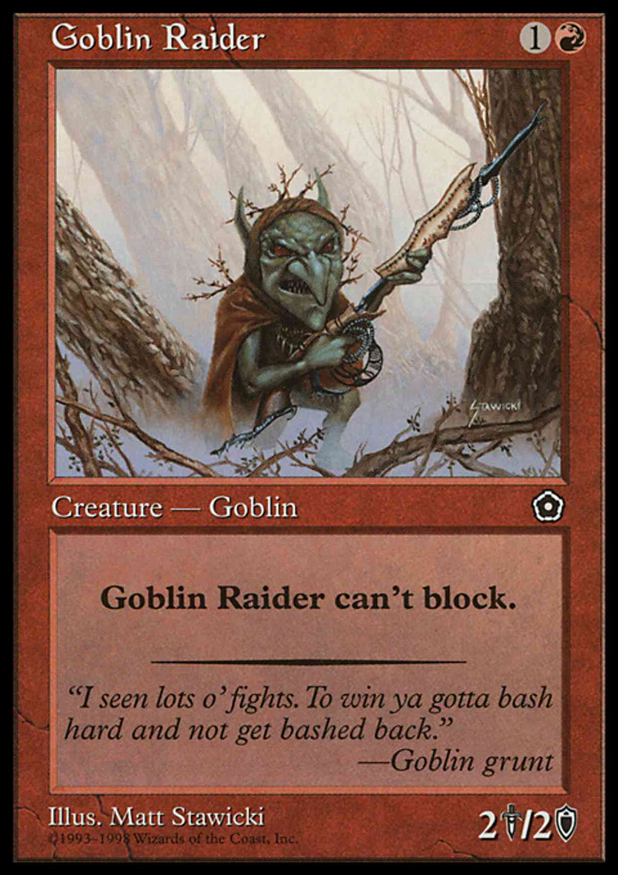 Goblin Raider magic card front
