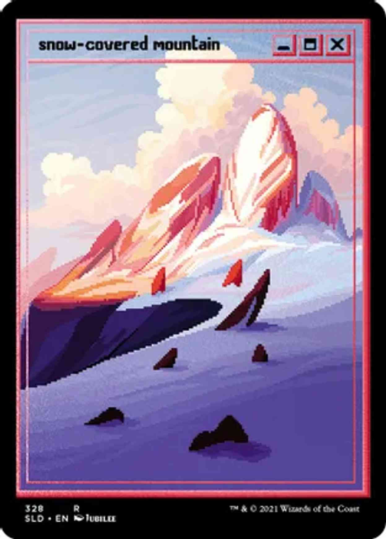 Snow-Covered Mountain (PixelSnowLands.jpg) magic card front