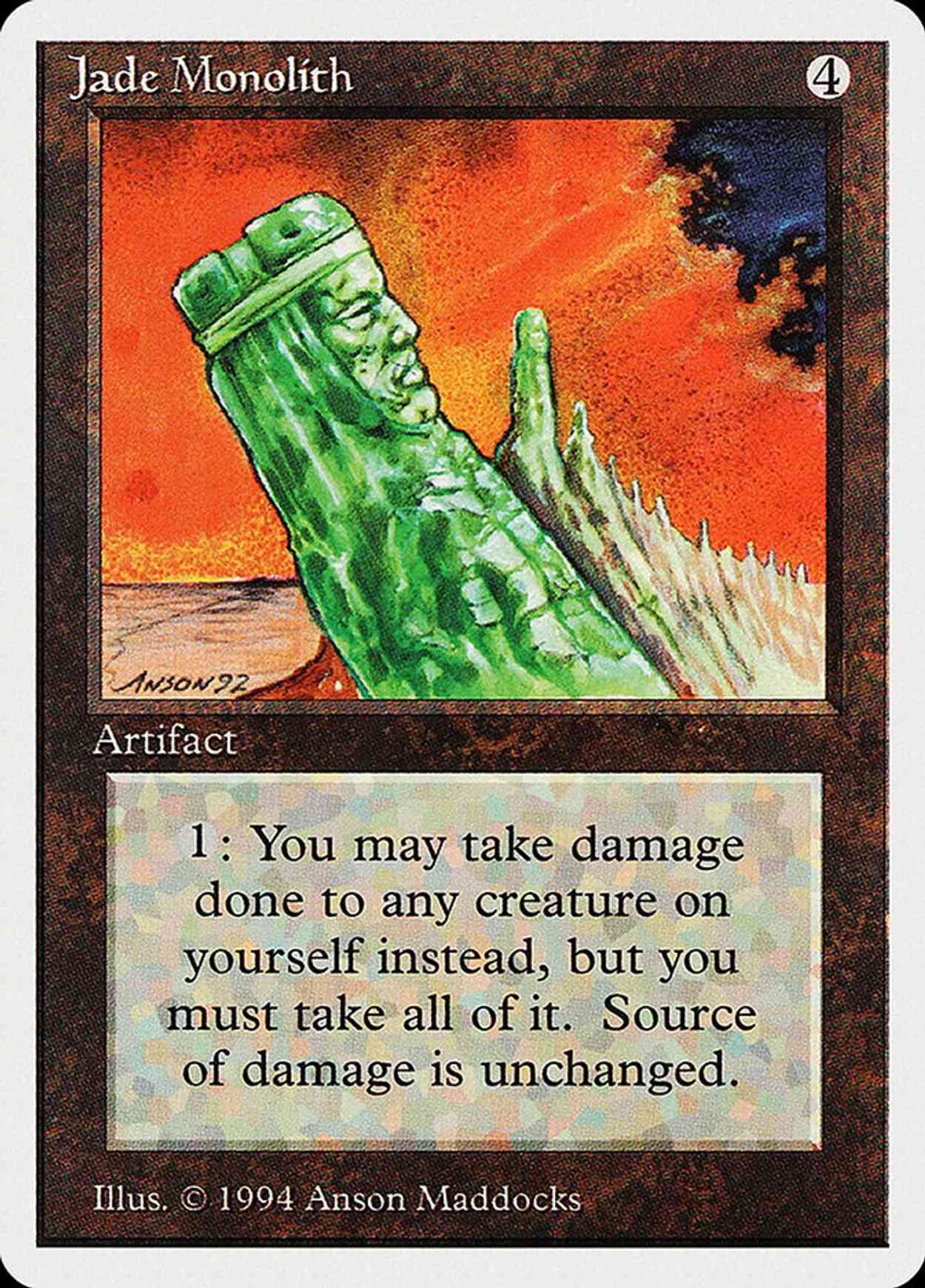 Jade Monolith magic card front