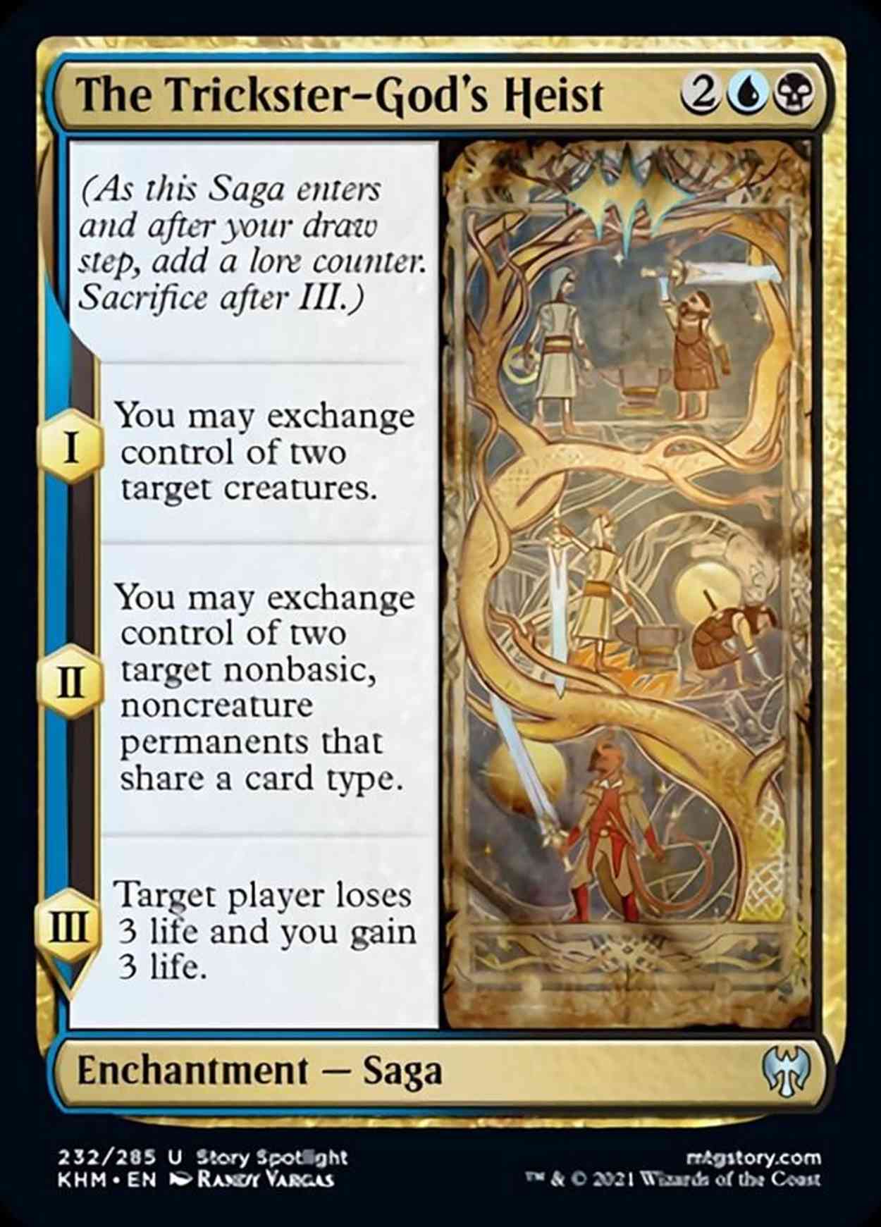 The Trickster-God's Heist magic card front