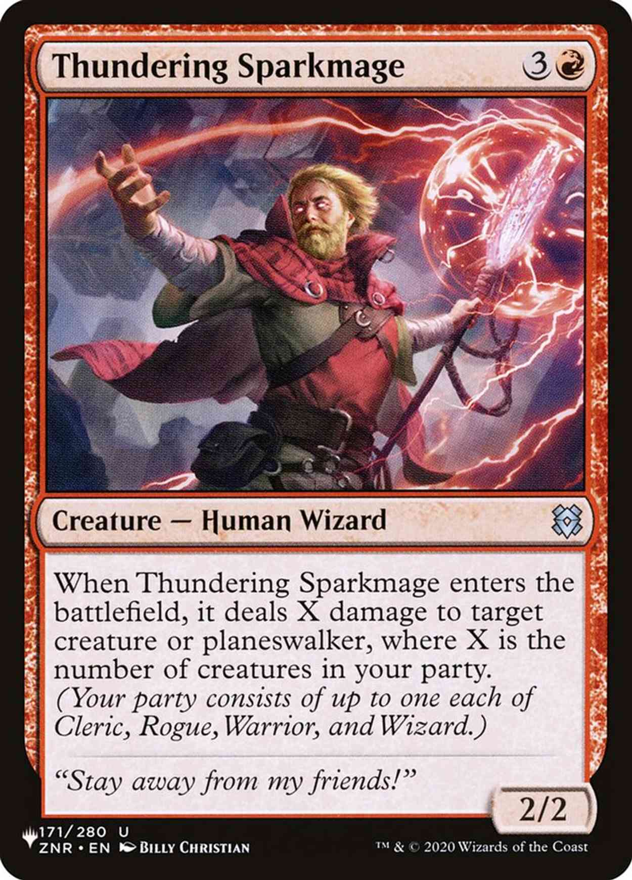 Thundering Sparkmage magic card front