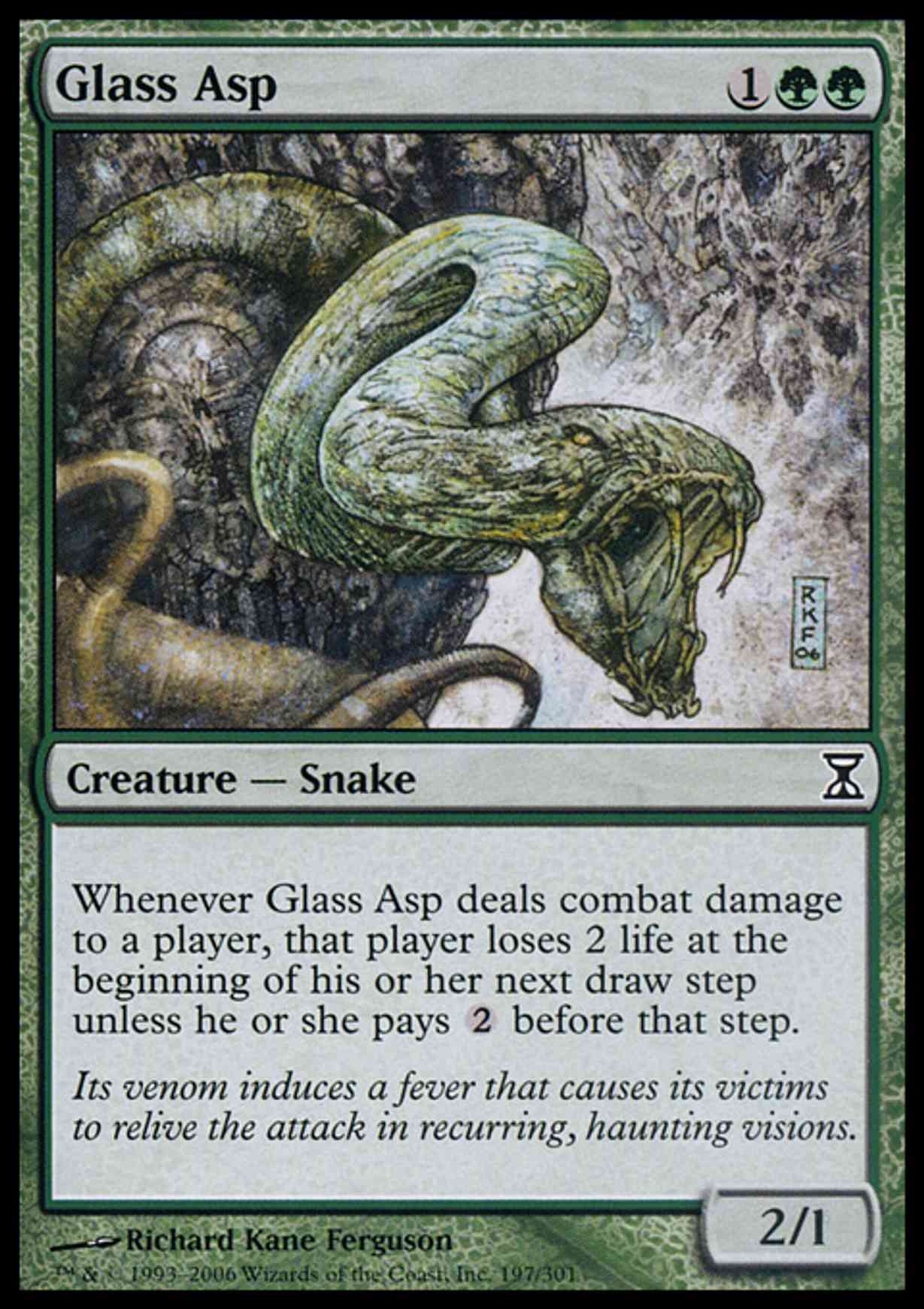 Glass Asp magic card front